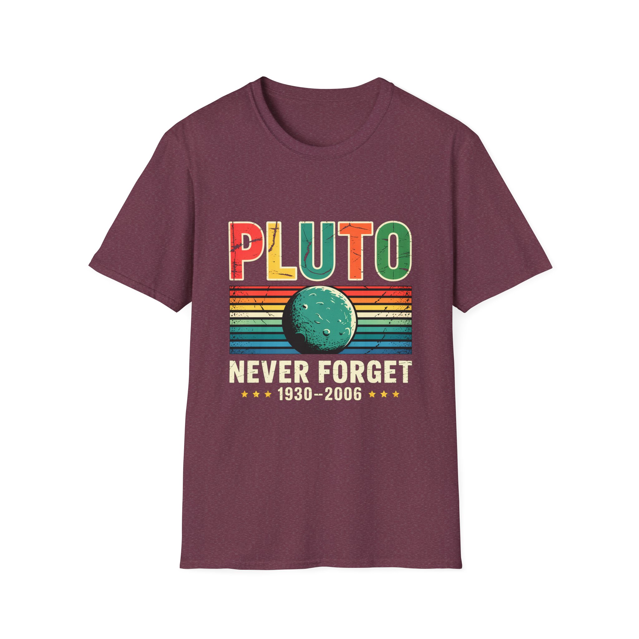 Retro Pluto Commemorative T-Shirt, Vintage Space Tee, Astronomy Lover Gift, Planet Remembrance Shirt, Unisex Softstyle Top - Image 67