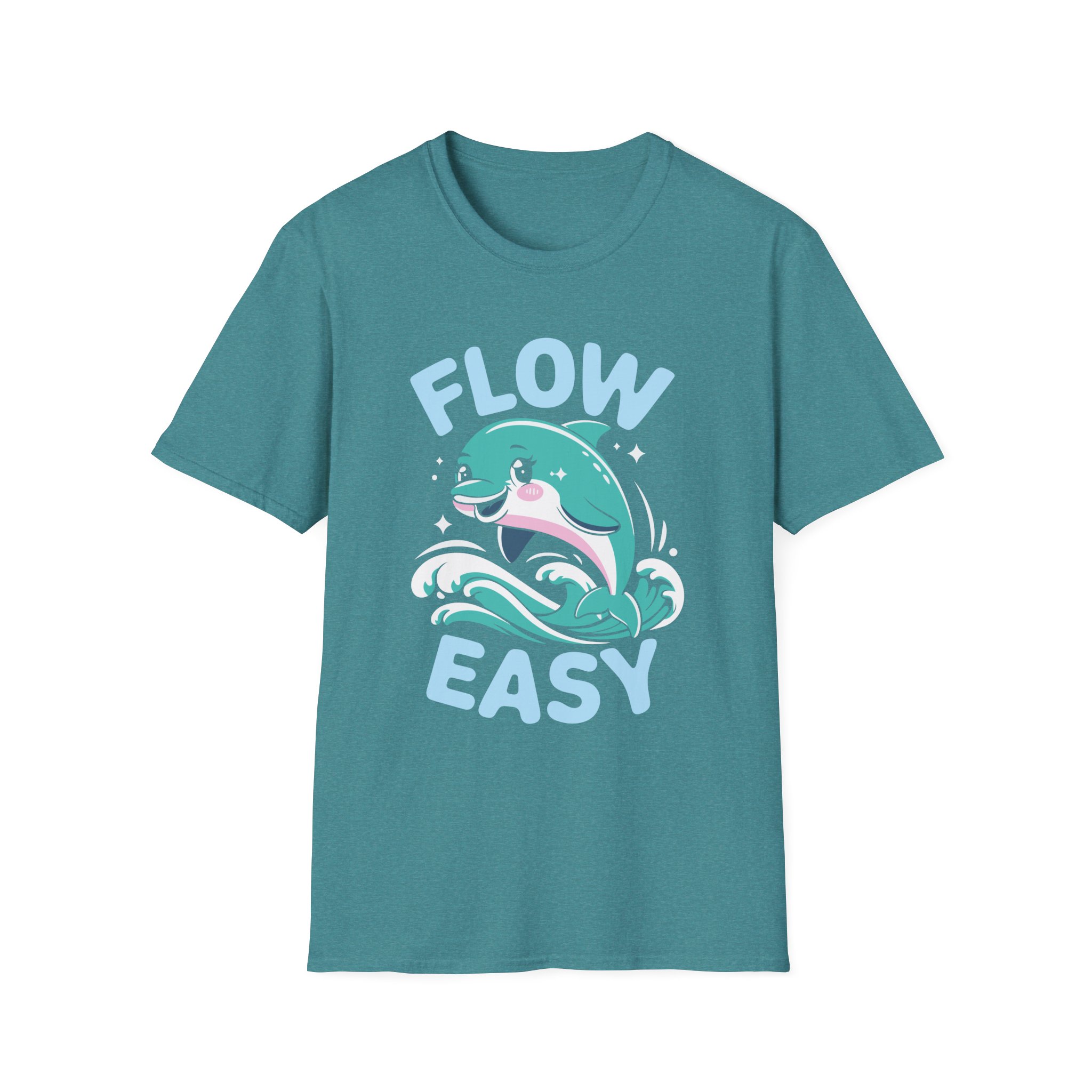 Charming Dolphin T-Shirt - Flow Easy, Fun Gift, Ocean Lover Apparel, Relaxed Fit, Summer Vibes, Casual Wear - Image 5