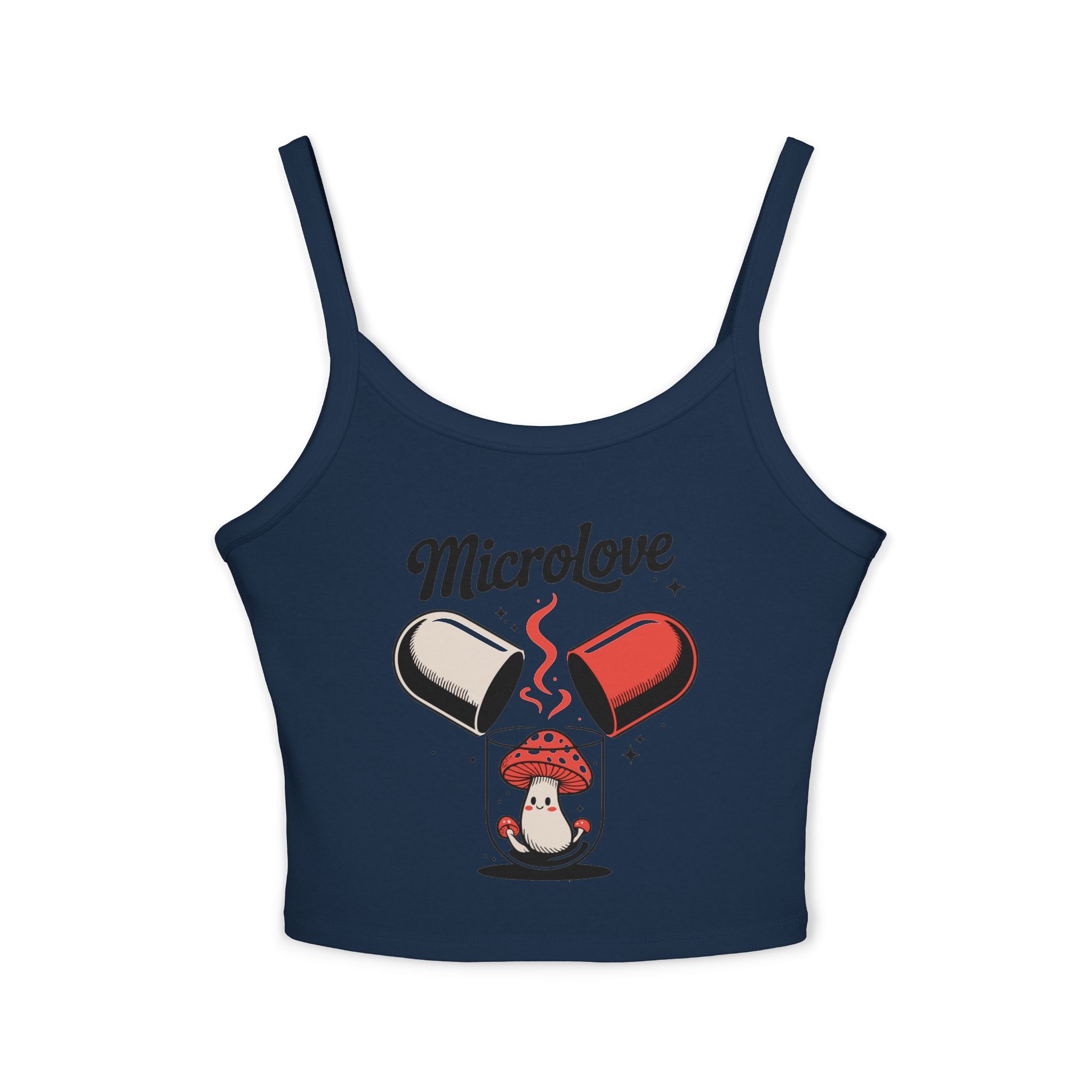 Microlove Spaghetti Strap Tank Top, Cute Summer Top, Psychedelic Shirt, Boho Fashion, Gift for Her - Image 21