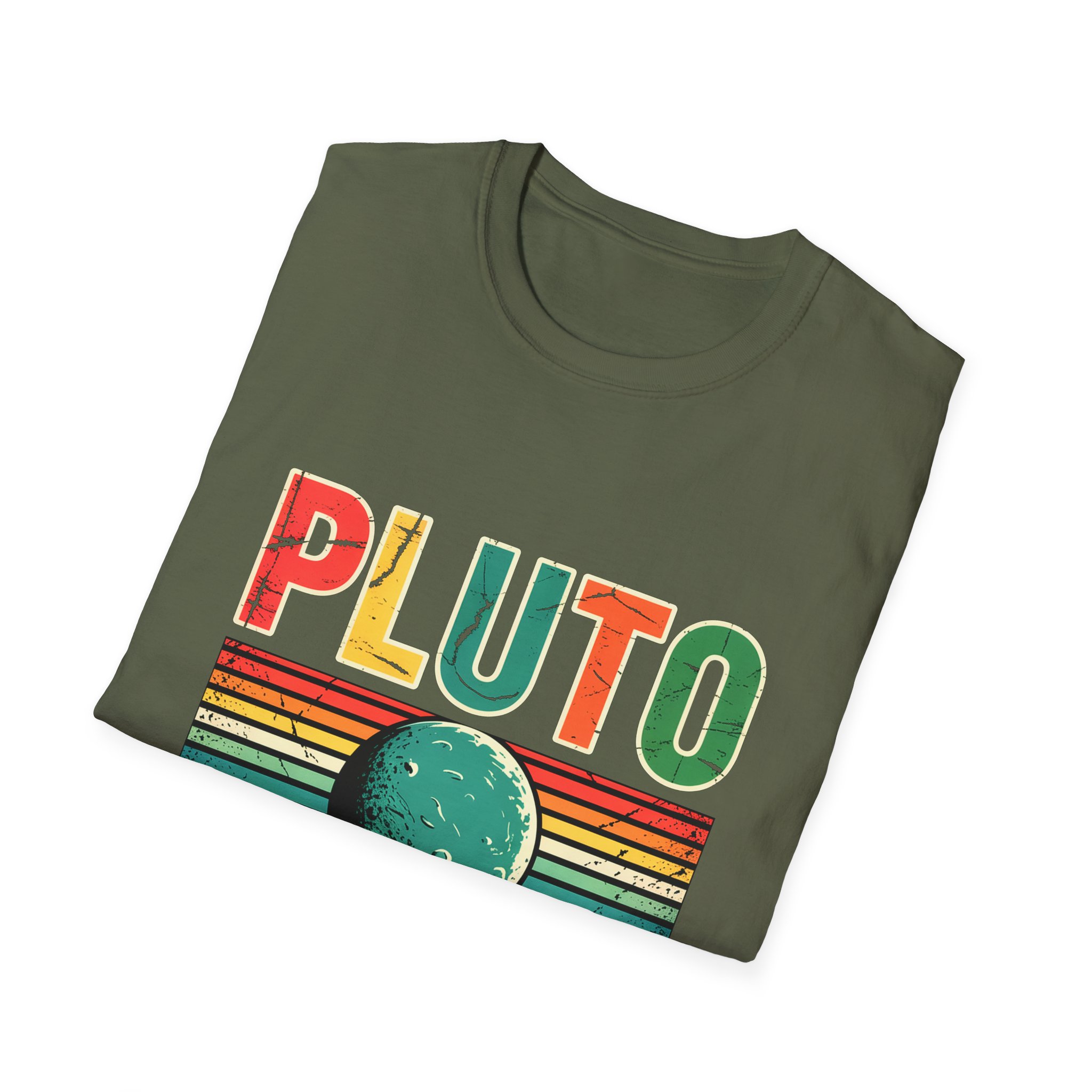 Retro Pluto Commemorative T-Shirt, Vintage Space Tee, Astronomy Lover Gift, Planet Remembrance Shirt, Unisex Softstyle Top - Image 22