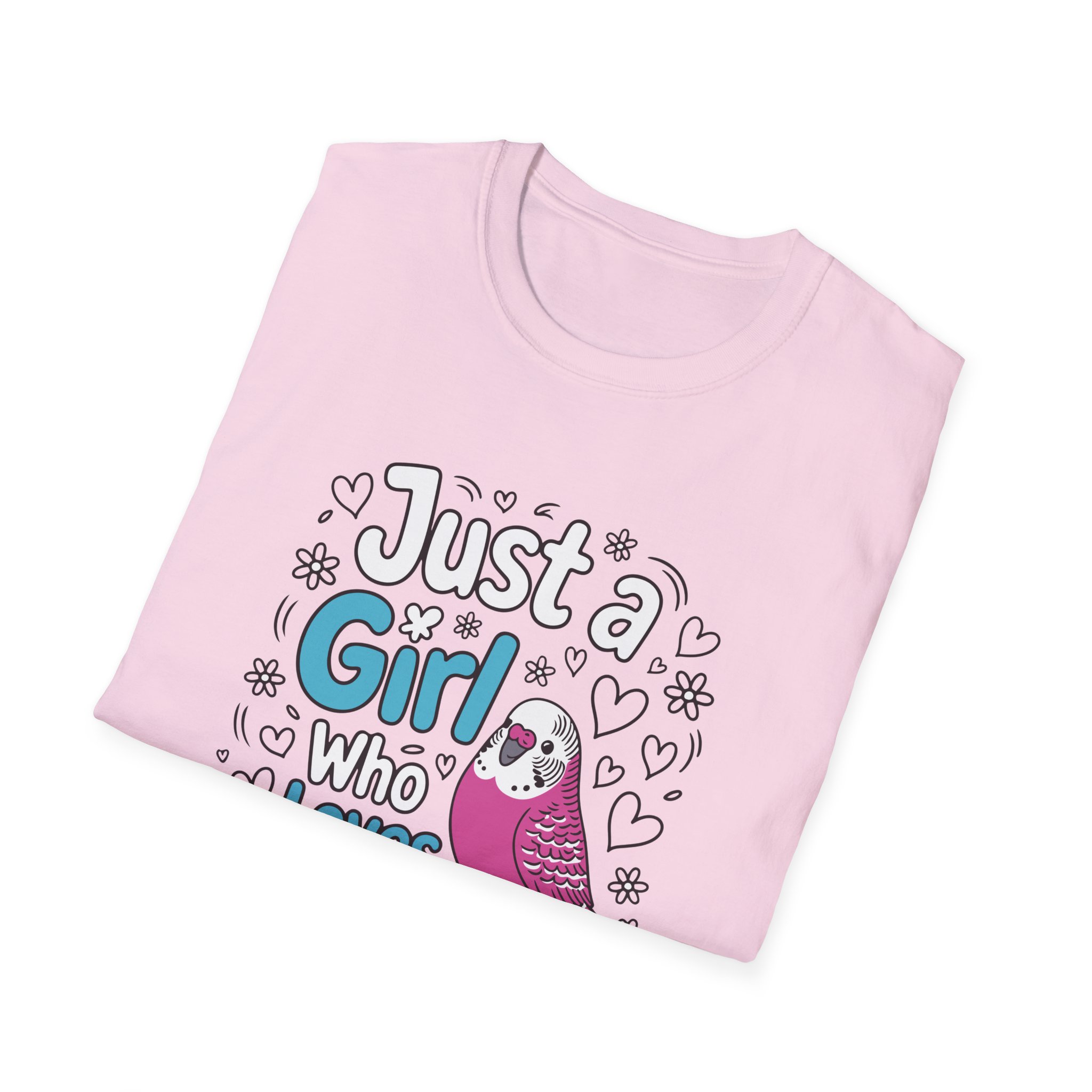 Just a Girl Who Loves Budgies Unisex Softstyle T-Shirt, Bird Lover Gift, Cute Bird Tee, Budgie Shirt, Animal Lover Apparel - Image 60