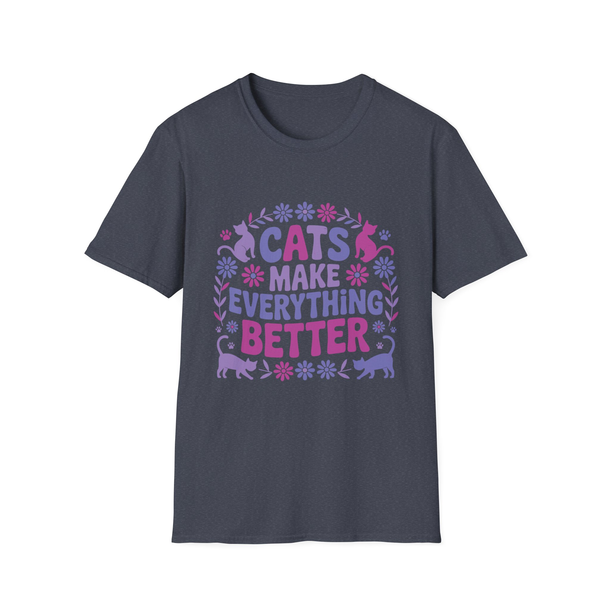 Cats Make Everything Better T-Shirt, Unisex Tee, Cat Lover Gift, Pet Owner Apparel, Cute Animal Shirt, Fun Graphic Top - Image 53