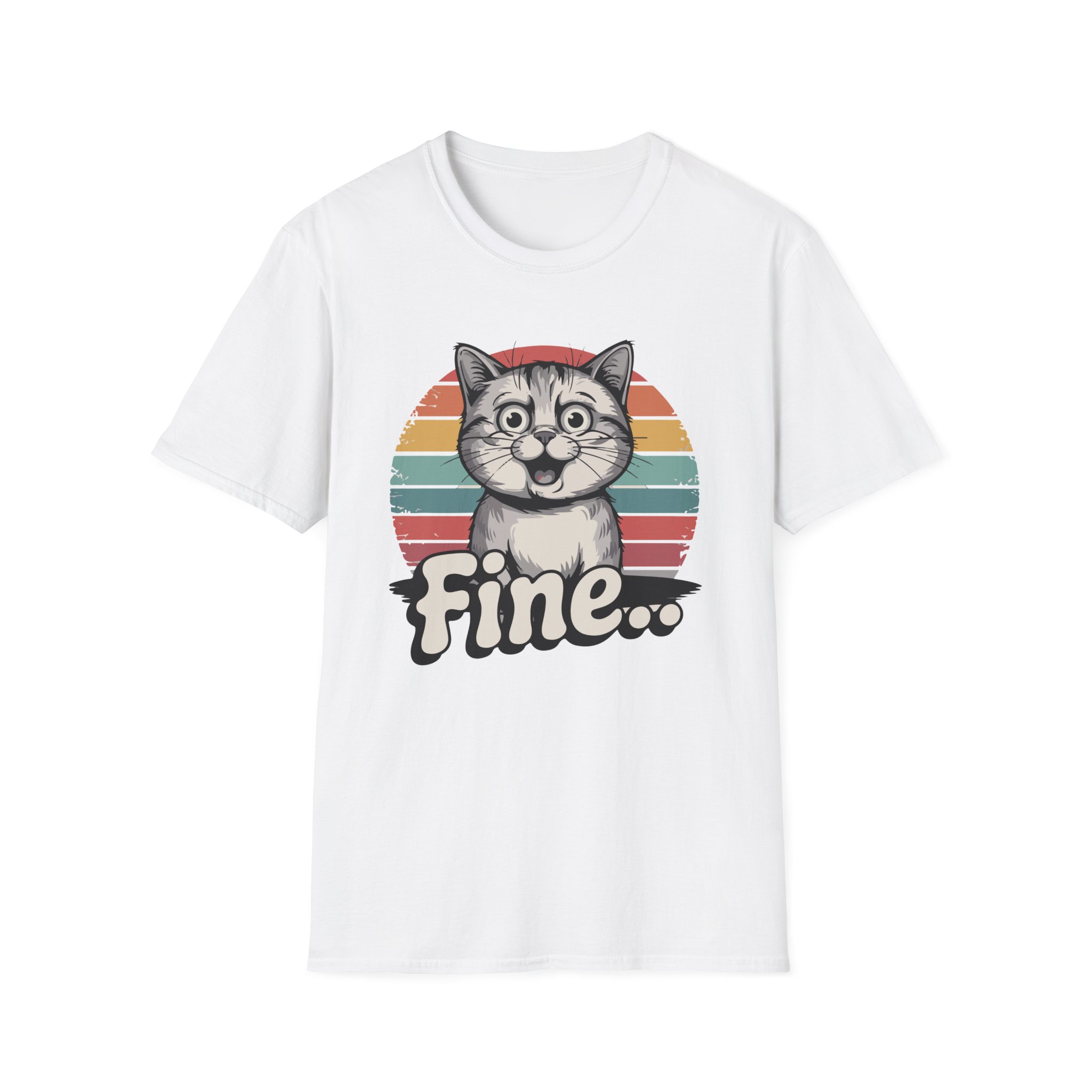 Cat Lover Vintage Fine T-Shirt, Cute Cat Graphic Tee, Unisex Softstyle Top, Perfect Gift for Pet Owners, Casual Wear