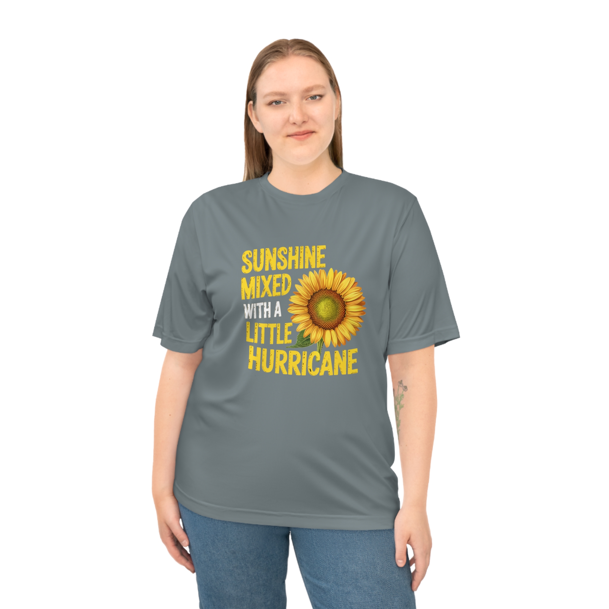 Sunshine Mixed with a Little Hurricane Unisex Performance T-shirt - Gift for Nature Lovers, Casual Wear, Summer Fashion, - Image 7