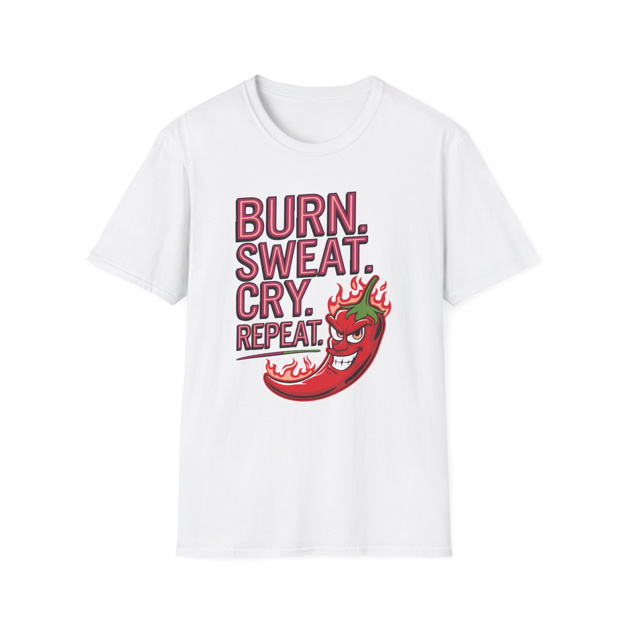 Funny Fitness T-Shirt - "BURN.SWEAT.CRY.REPEAT", Gym Wear, Workout Tee, Motivational Shirt, Activewear