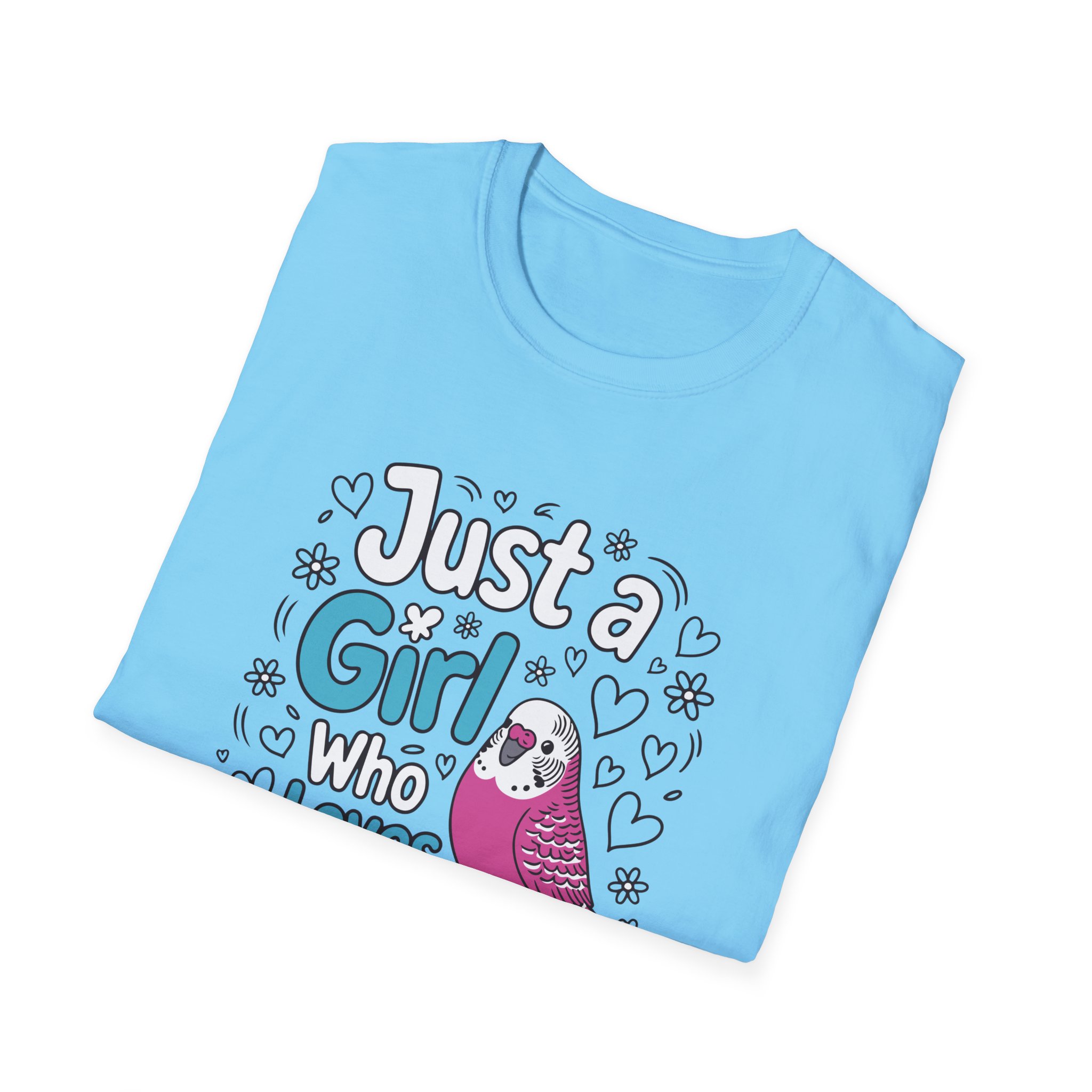 Just a Girl Who Loves Budgies Unisex Softstyle T-Shirt, Bird Lover Gift, Cute Bird Tee, Budgie Shirt, Animal Lover Apparel - Image 44