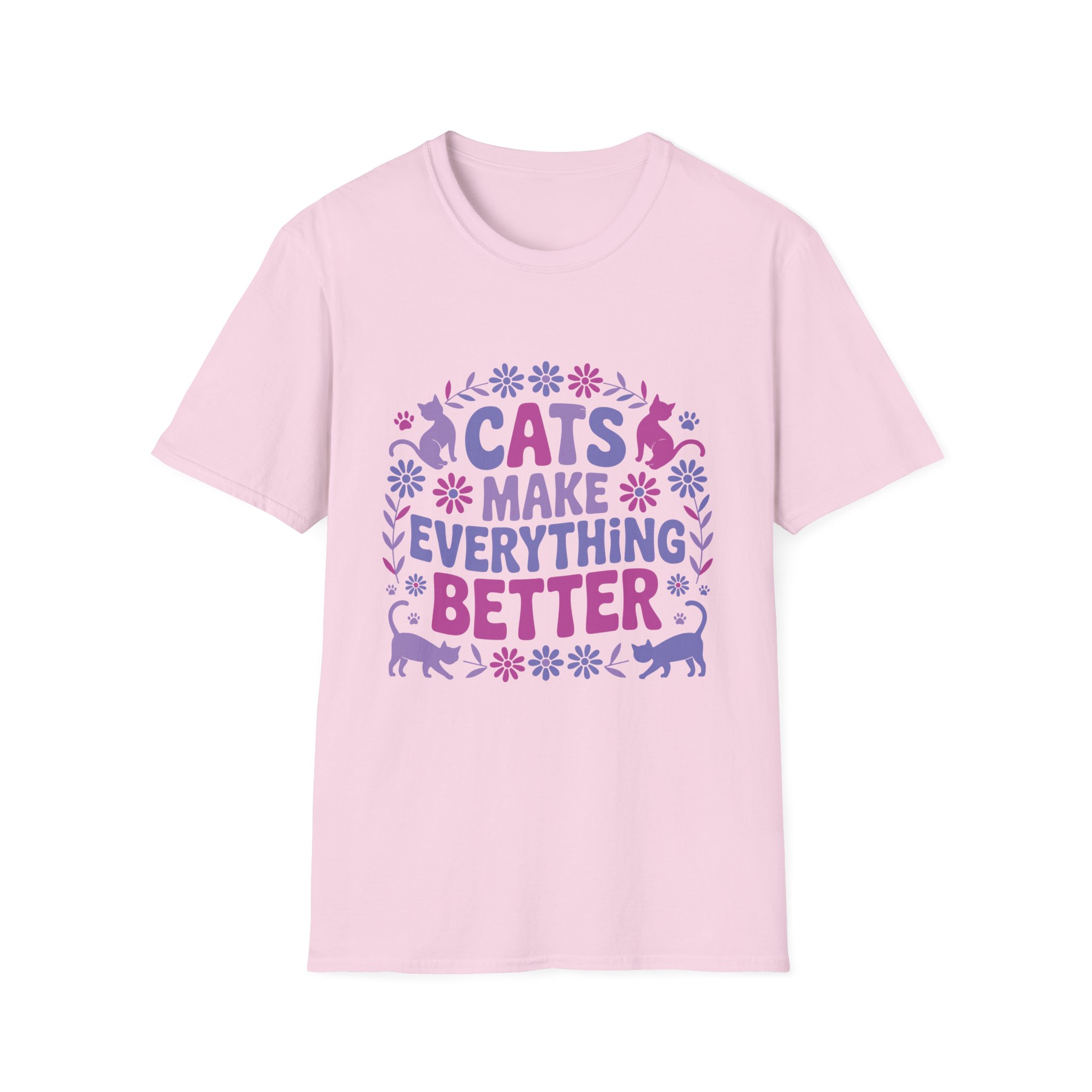 Cats Make Everything Better T-Shirt, Unisex Tee, Cat Lover Gift, Pet Owner Apparel, Cute Animal Shirt, Fun Graphic Top - Image 57