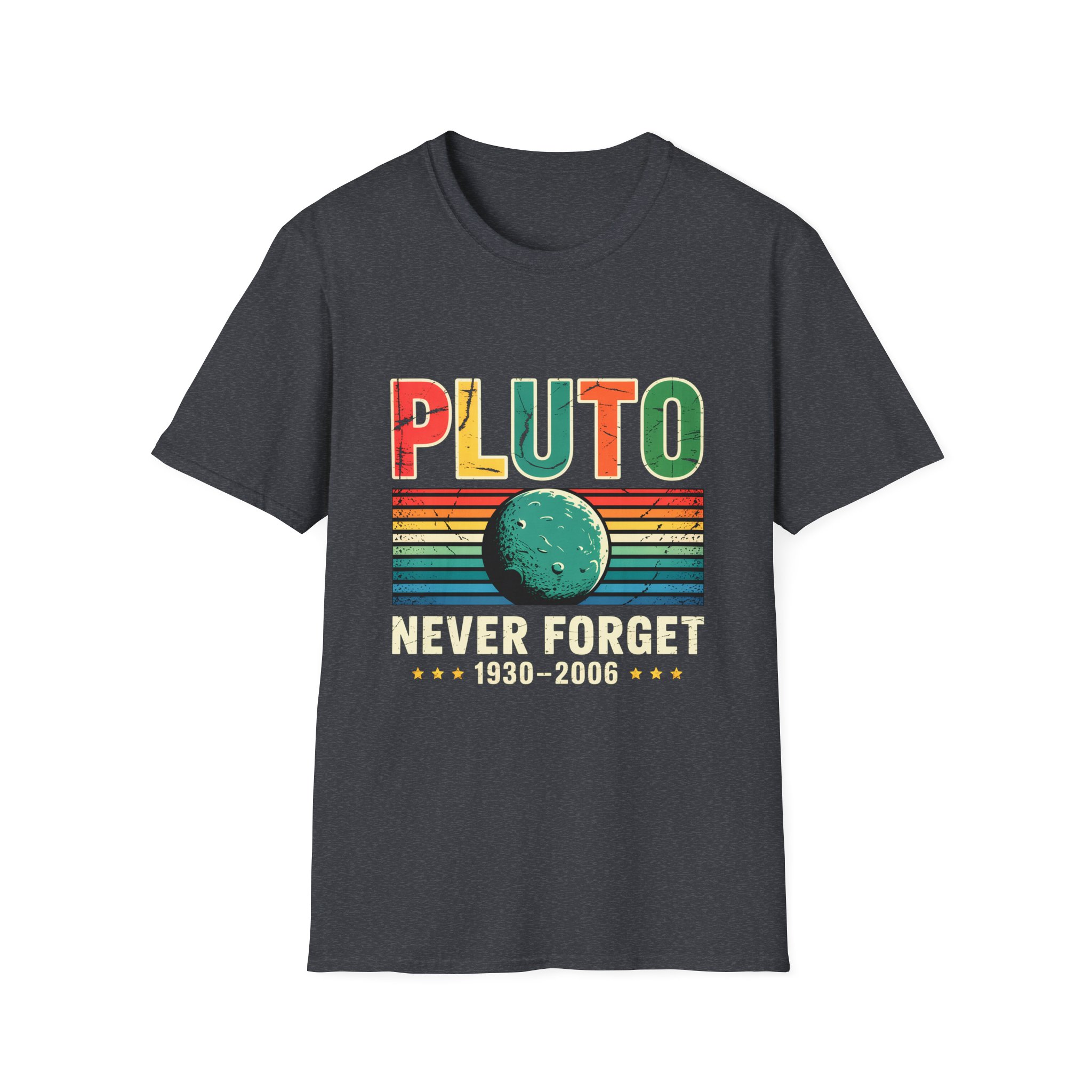 Retro Pluto Commemorative T-Shirt, Vintage Space Tee, Astronomy Lover Gift, Planet Remembrance Shirt, Unisex Softstyle Top - Image 55
