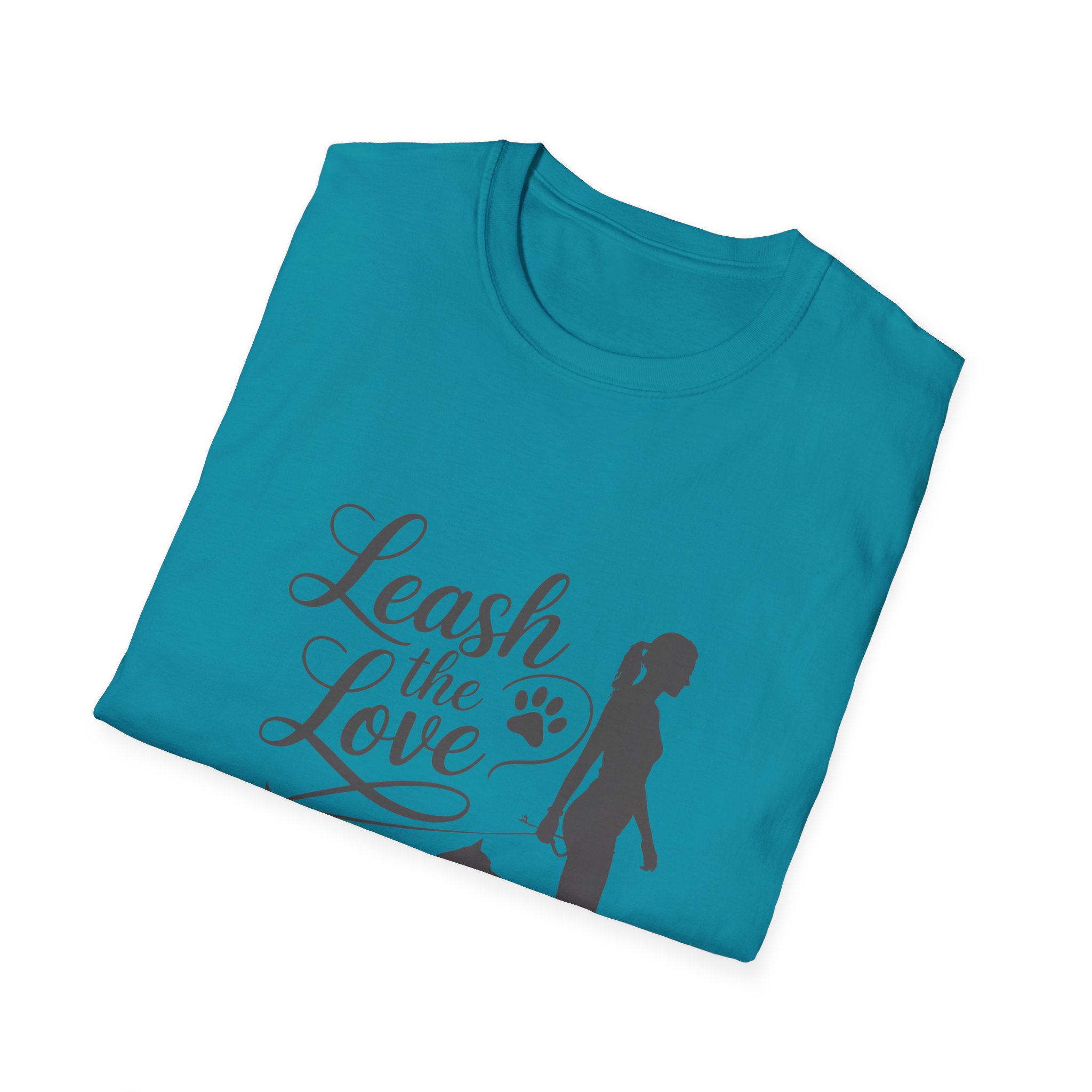 Leash the Love T-Shirt, Pet Lover Gift, Dog Walking Tee, Animal Theme Apparel, Unisex Softstyle Shirt - Image 48