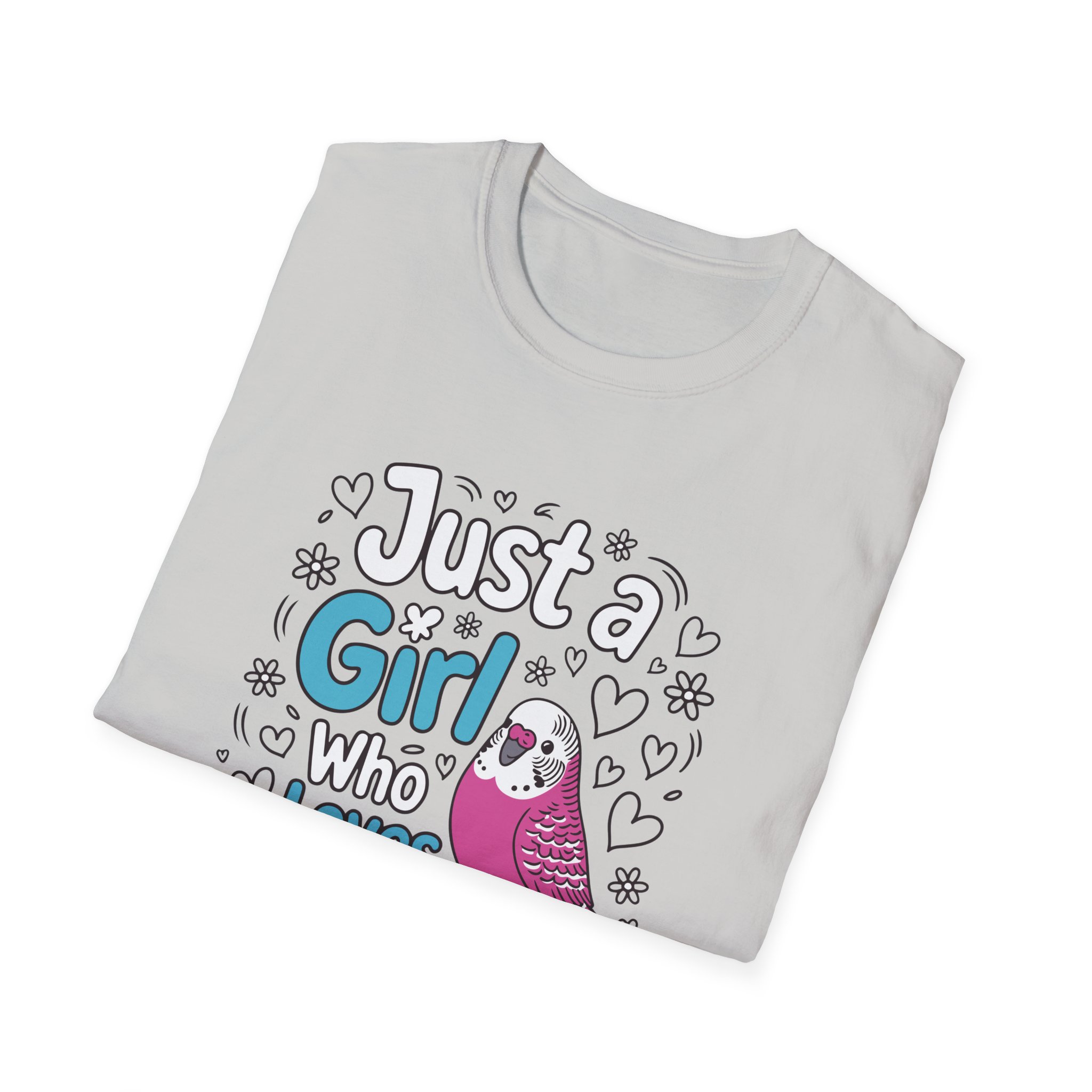 Just a Girl Who Loves Budgies Unisex Softstyle T-Shirt, Bird Lover Gift, Cute Bird Tee, Budgie Shirt, Animal Lover Apparel - Image 12