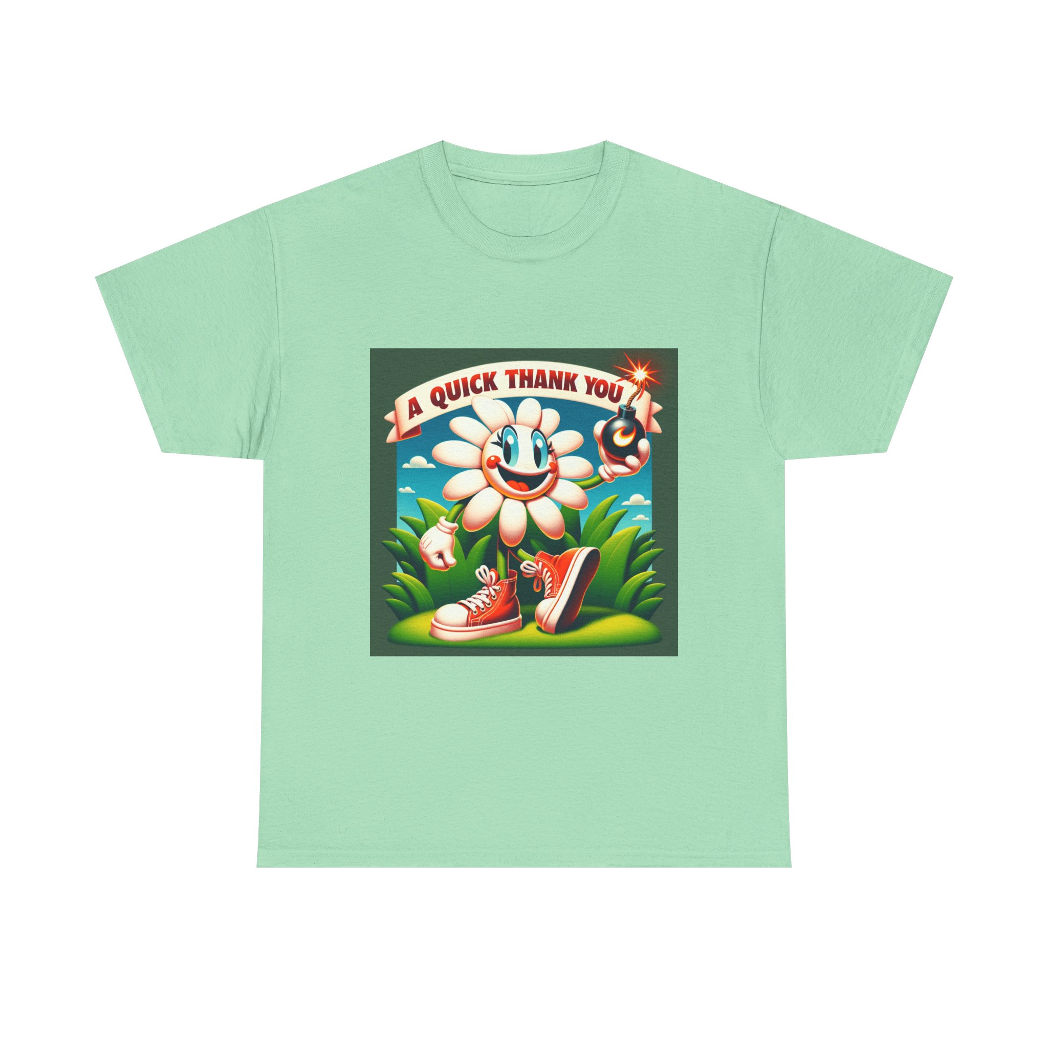 Retro Thank You Flower Tee, Unisex Cotton T-Shirt, Flower Graphic Shirt, Vintage Style Tee, Fun Thank You Gift - Image 46