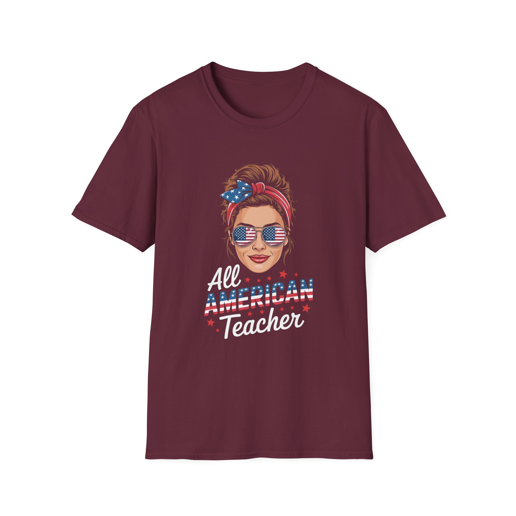 All American Teacher T-Shirt | Patriotic Tee for Educators | Gifts for Teachers | Fourth of July Apparel, Casual Wear - Image 5