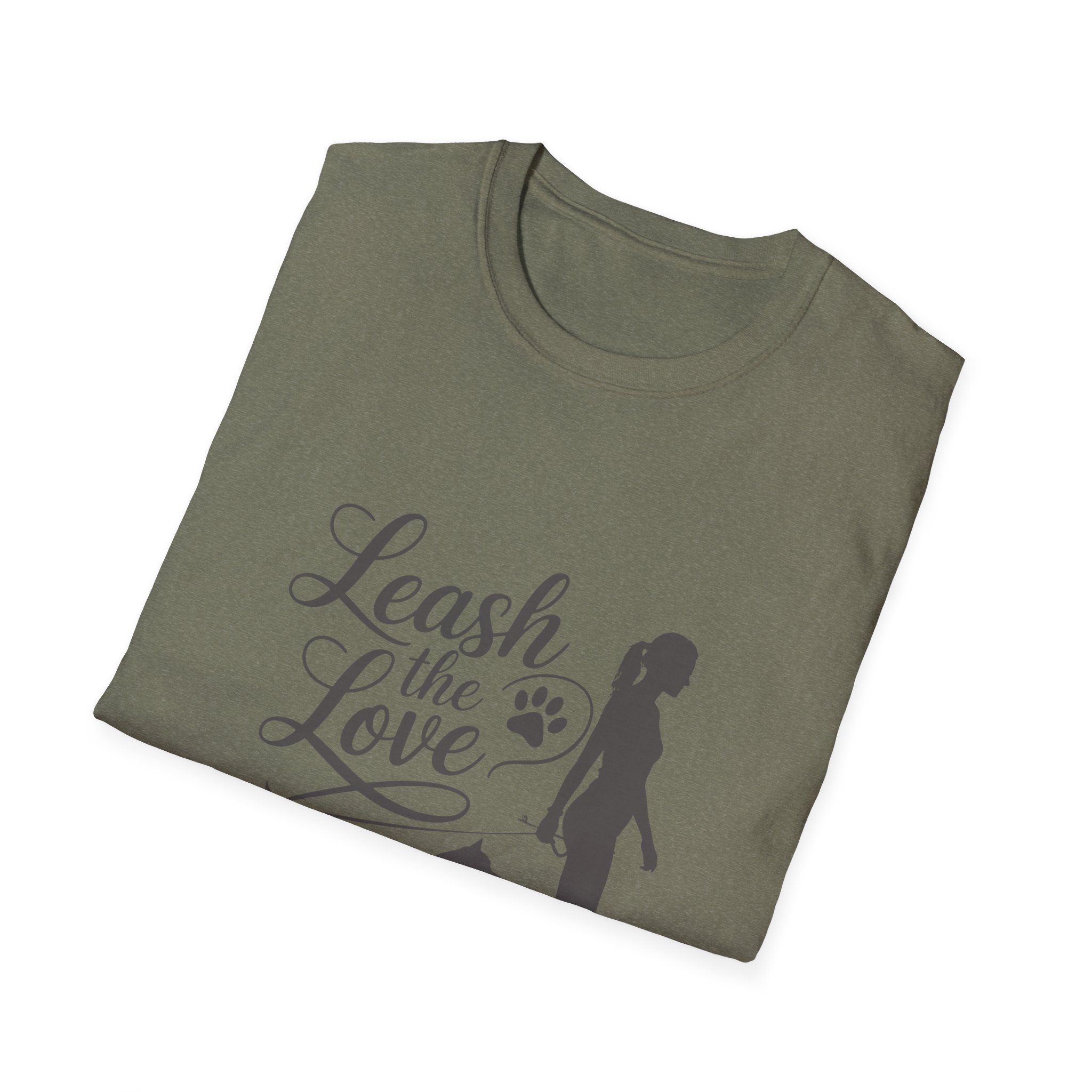 Leash the Love T-Shirt, Pet Lover Gift, Dog Walking Tee, Animal Theme Apparel, Unisex Softstyle Shirt - Image 32