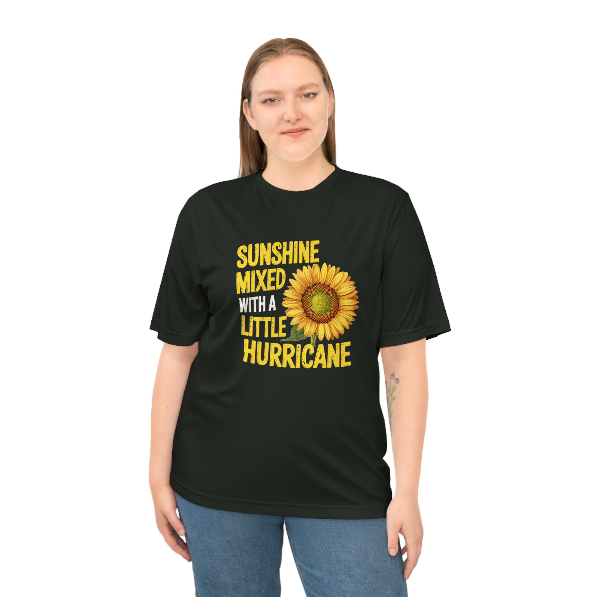Sunshine Mixed with a Little Hurricane Unisex Performance T-shirt - Gift for Nature Lovers, Casual Wear, Summer Fashion, - Image 3