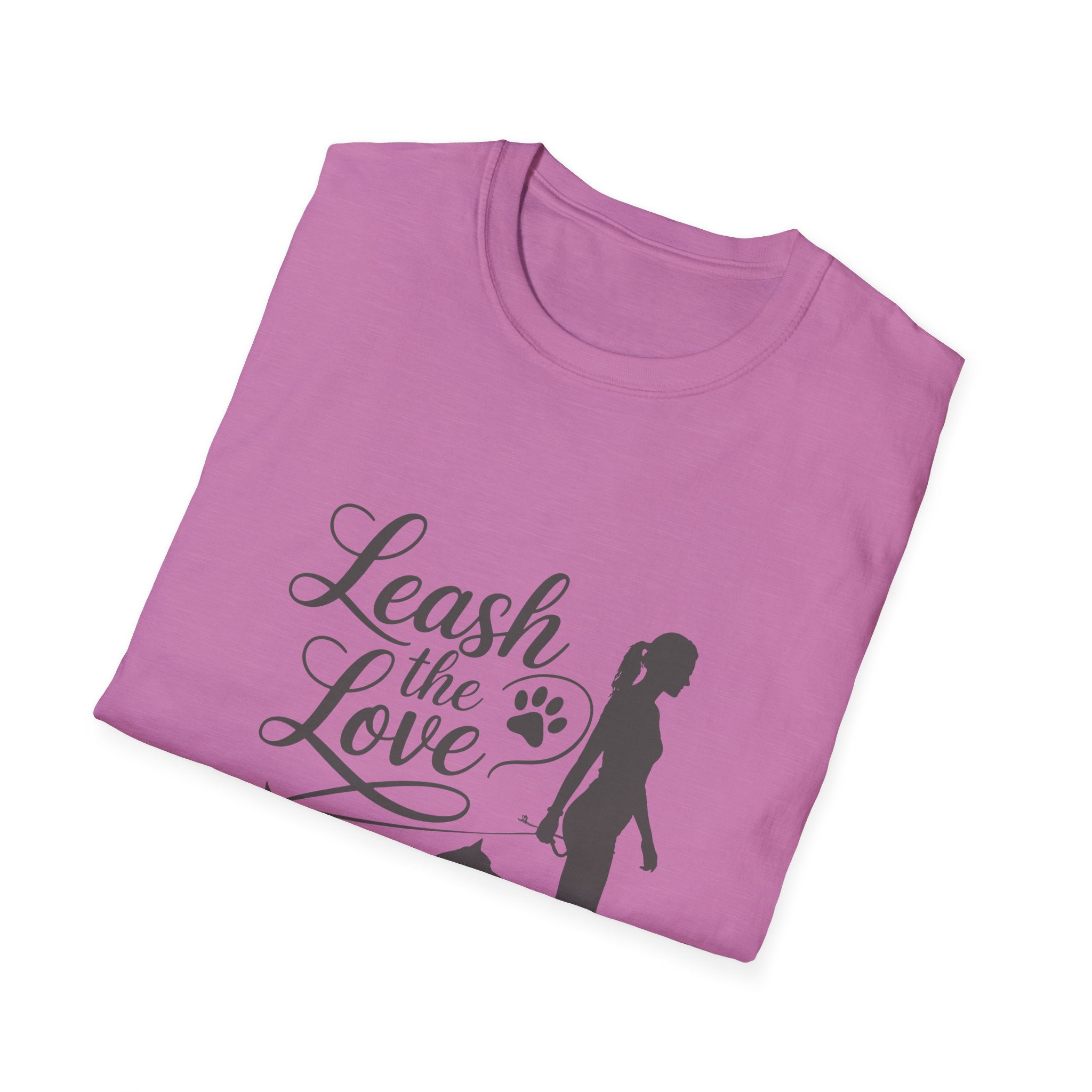 Leash the Love T-Shirt, Pet Lover Gift, Dog Walking Tee, Animal Theme Apparel, Unisex Softstyle Shirt - Image 72