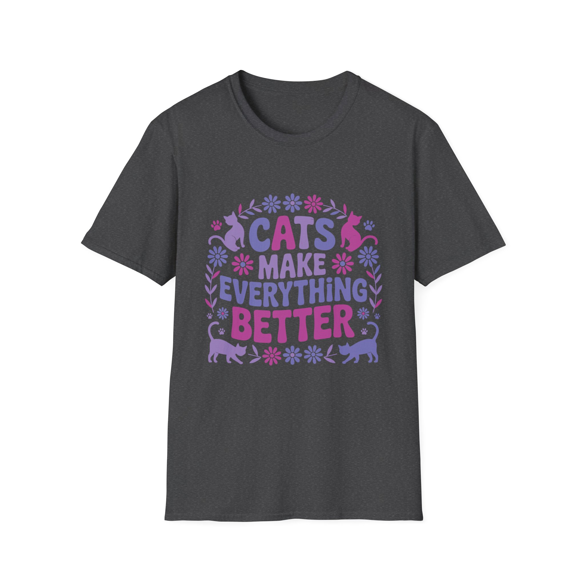 Cats Make Everything Better T-Shirt, Unisex Tee, Cat Lover Gift, Pet Owner Apparel, Cute Animal Shirt, Fun Graphic Top - Image 25