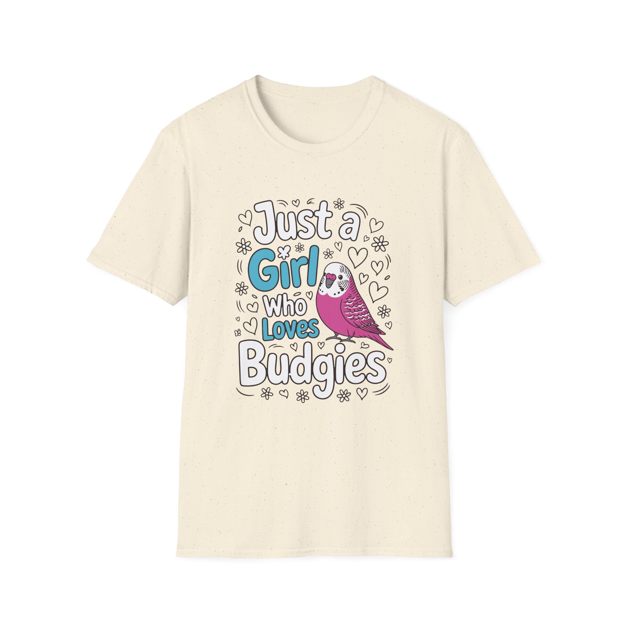 Just a Girl Who Loves Budgies Unisex Softstyle T-Shirt, Bird Lover Gift, Cute Bird Tee, Budgie Shirt, Animal Lover Apparel - Image 13