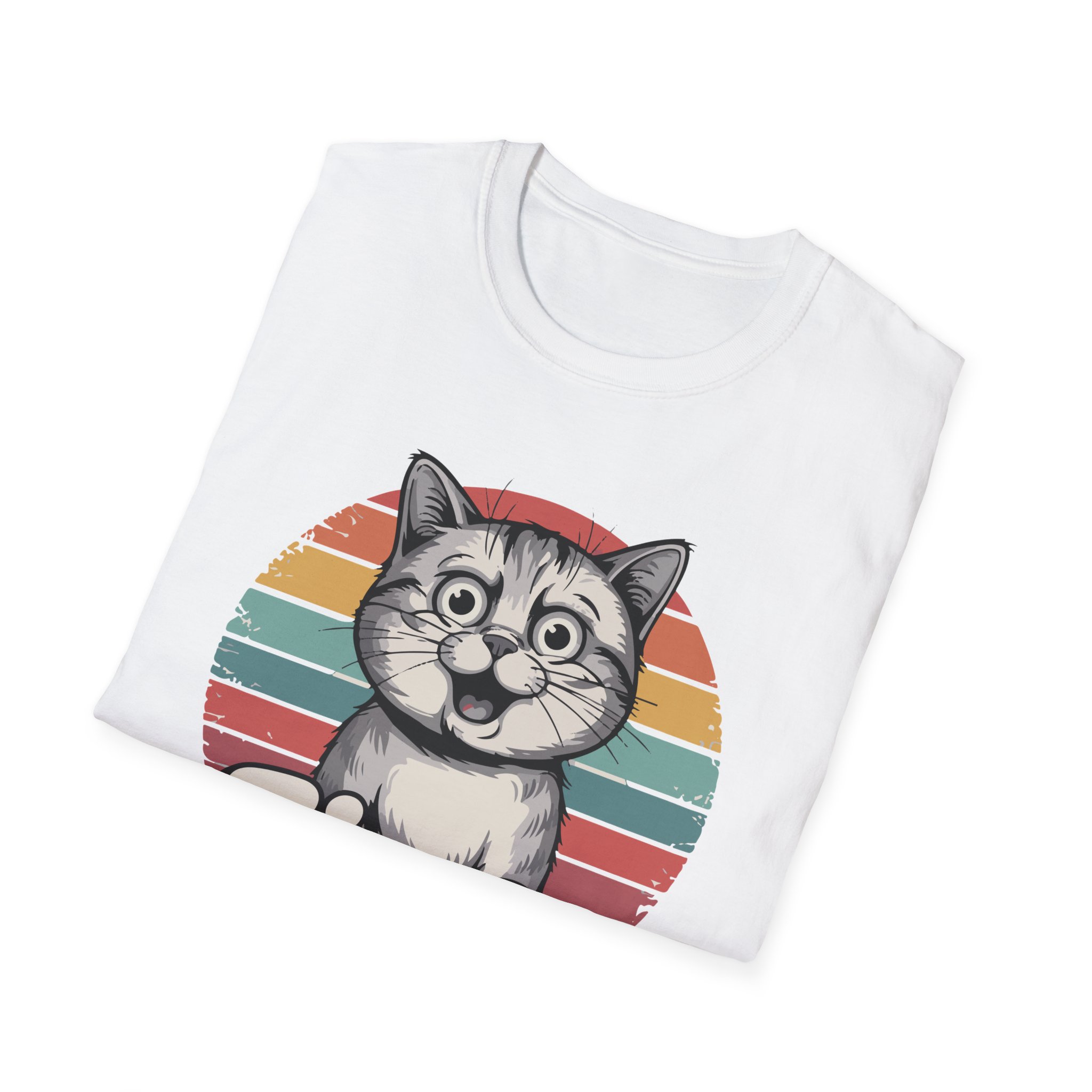 Cat Lover Vintage Fine T-Shirt, Cute Cat Graphic Tee, Unisex Softstyle Top, Perfect Gift for Pet Owners, Casual Wear - Image 4