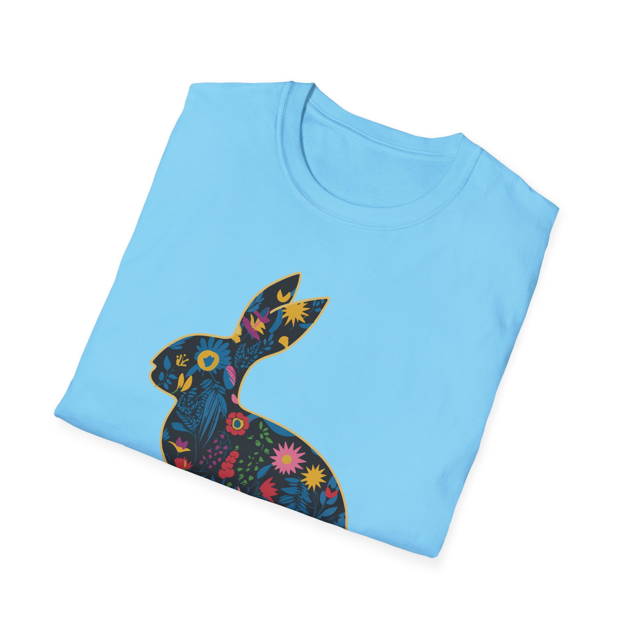 Floral Rabbit Unisex T-Shirt | Cute Animal Tee, Boho Style Shirt, Spring Fashion, Easter Gift, Nature Lover Apparel - Image 28