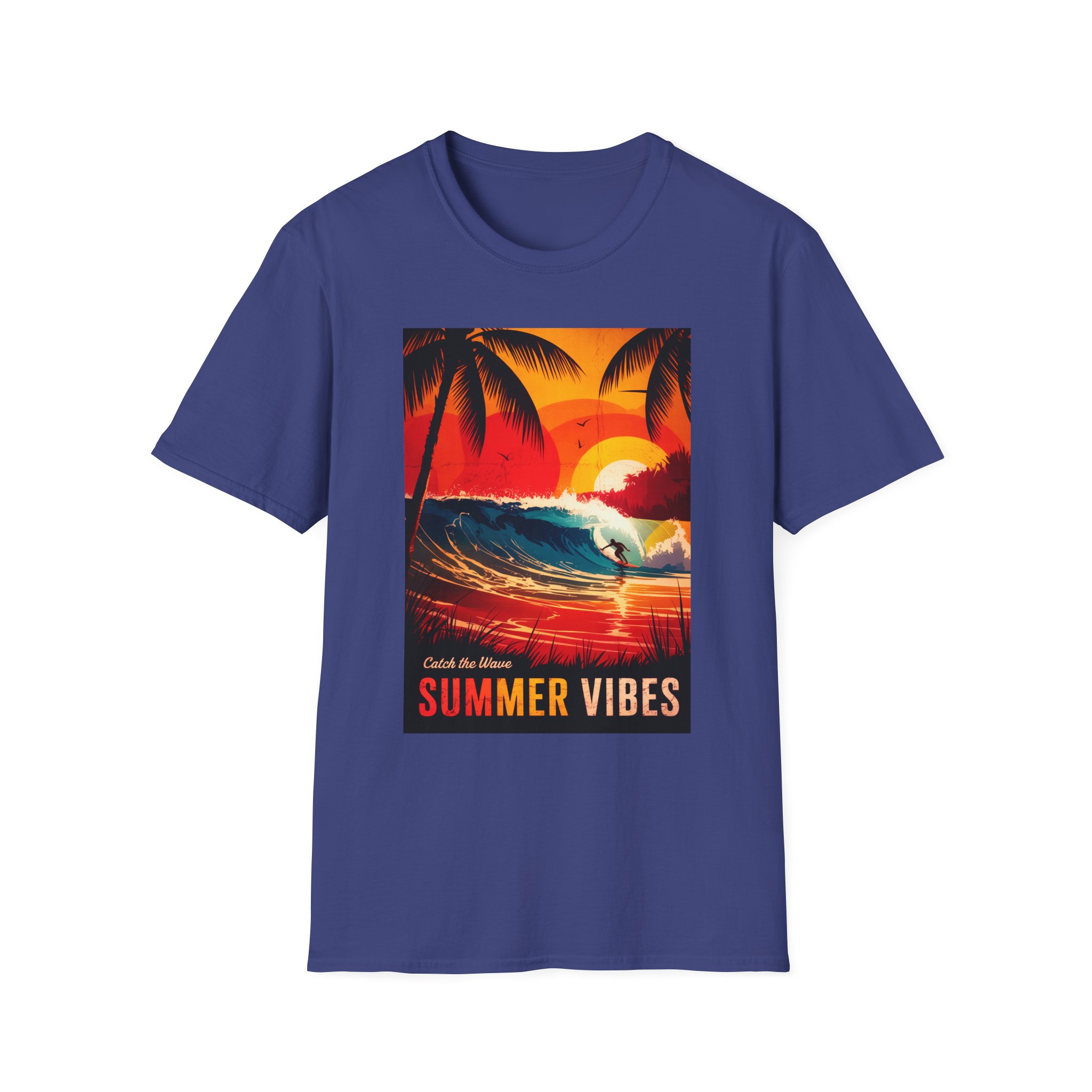 Catch the Wave Summer Vibes T-Shirt, Unisex Softstyle Tee, Beachwear, Vacation Essential, Gift for Surfers - Image 21
