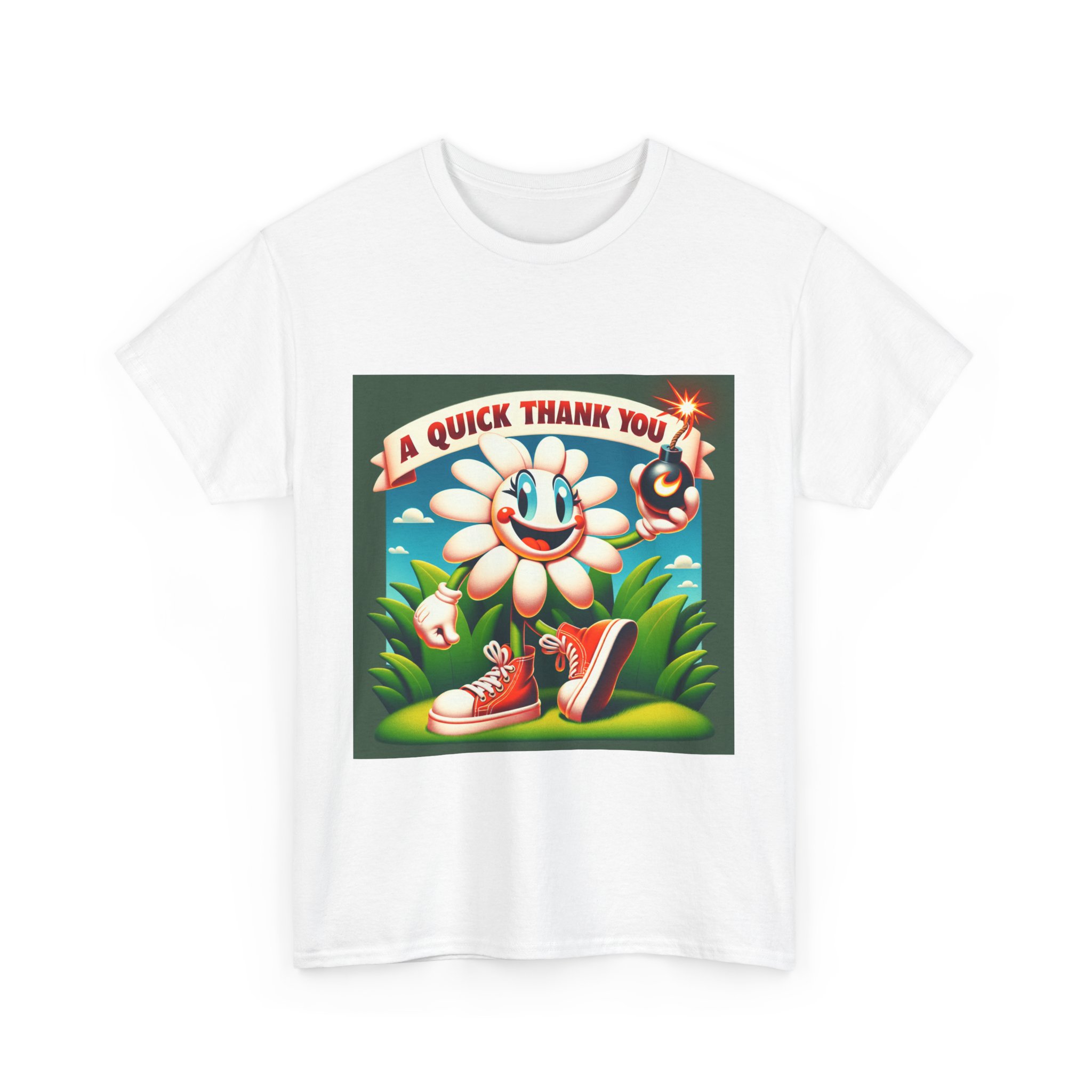 Retro Thank You Flower Tee, Unisex Cotton T-Shirt, Flower Graphic Shirt, Vintage Style Tee, Fun Thank You Gift - Image 8