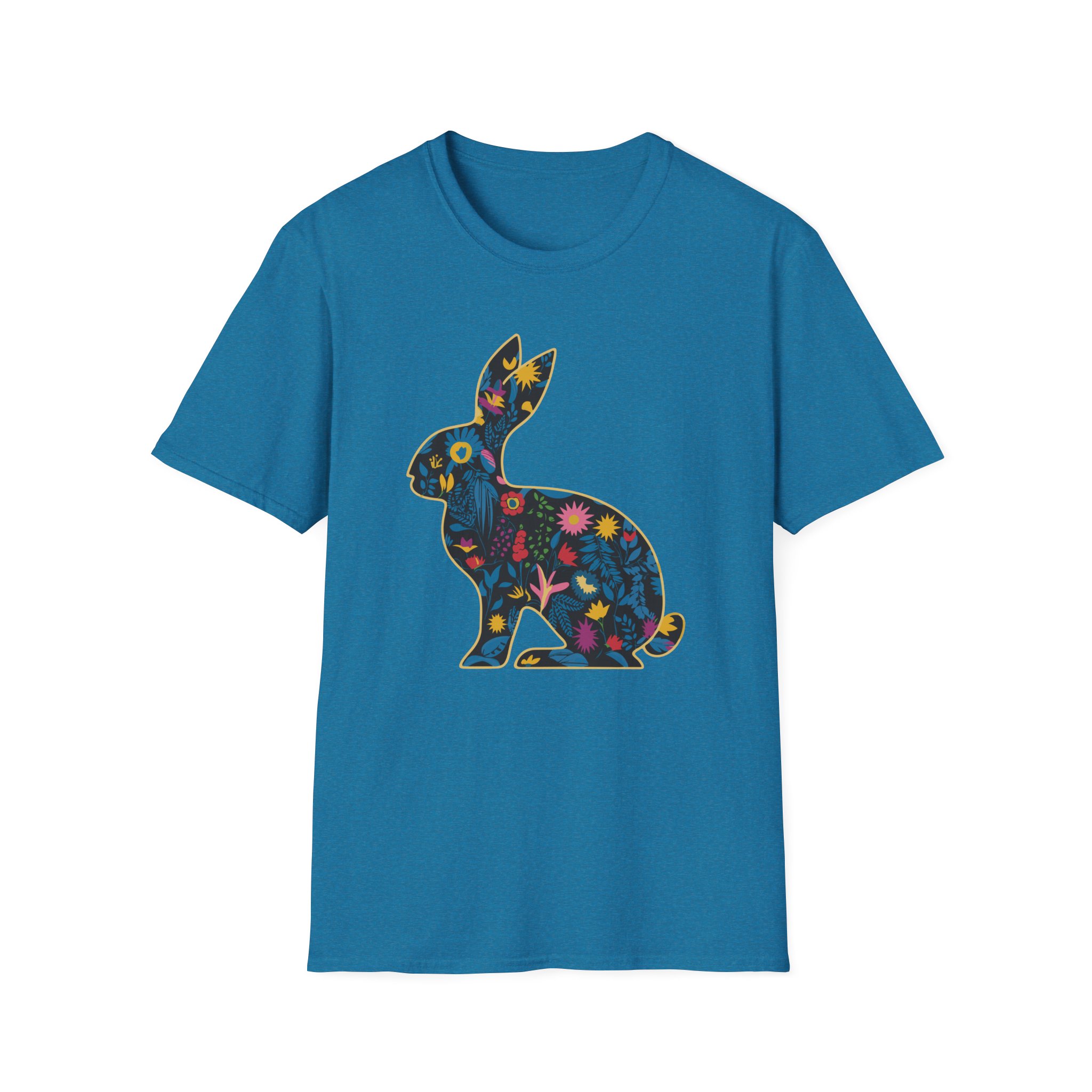 Floral Rabbit Unisex T-Shirt | Cute Animal Tee, Boho Style Shirt, Spring Fashion, Easter Gift, Nature Lover Apparel - Image 37