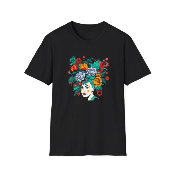 Floral Face Unisex T-Shirt, Bohemian Style Tee, Gift for Art Lovers, Summer Vibe Shirt, Festival Outfit, Casual Wear
