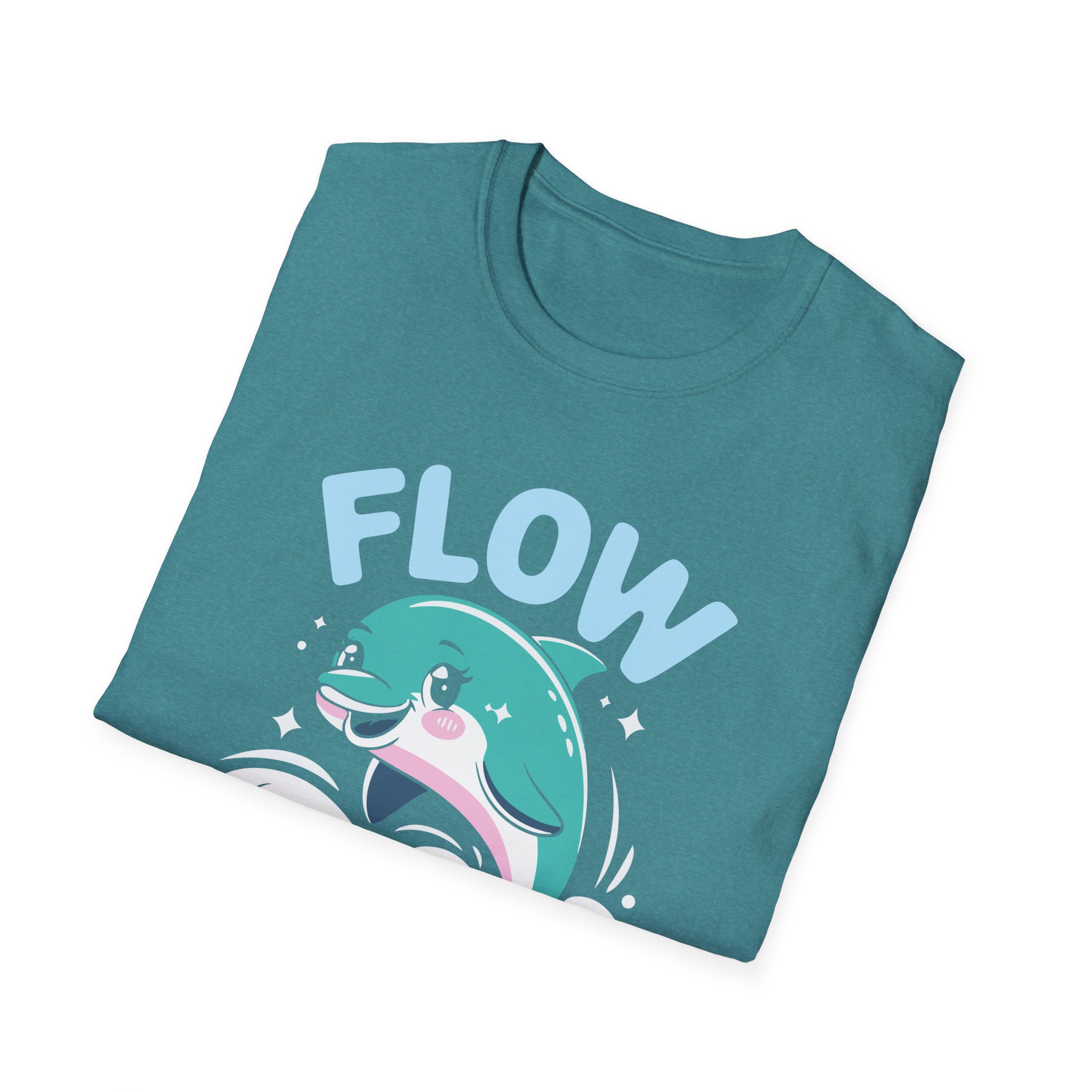 Charming Dolphin T-Shirt - Flow Easy, Fun Gift, Ocean Lover Apparel, Relaxed Fit, Summer Vibes, Casual Wear - Image 8