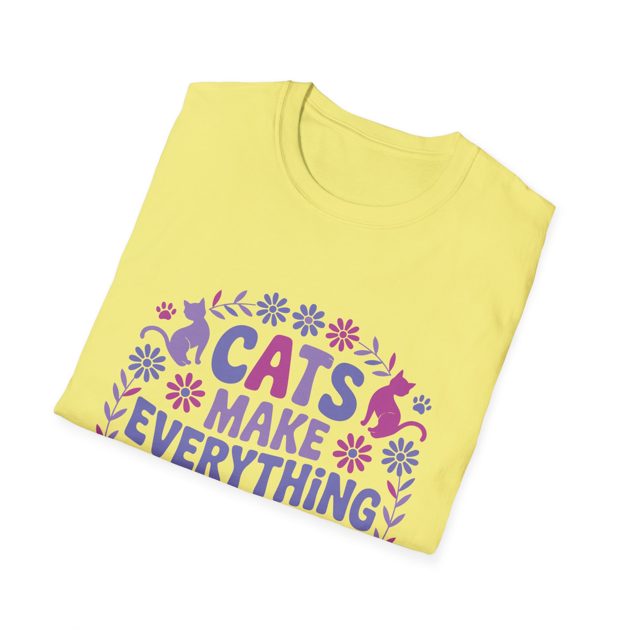 Cats Make Everything Better T-Shirt, Unisex Tee, Cat Lover Gift, Pet Owner Apparel, Cute Animal Shirt, Fun Graphic Top - Image 20