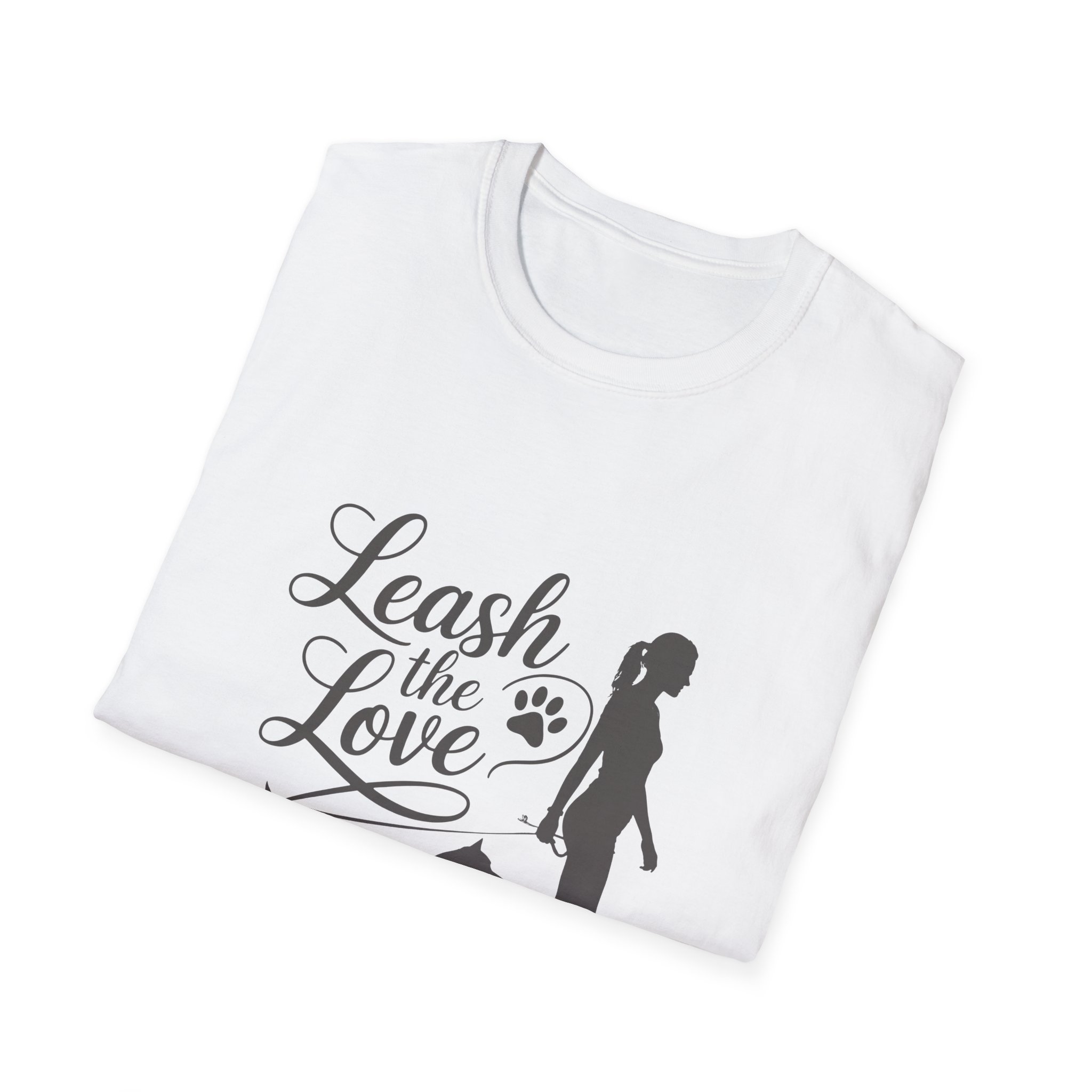 Leash the Love T-Shirt, Pet Lover Gift, Dog Walking Tee, Animal Theme Apparel, Unisex Softstyle Shirt - Image 4