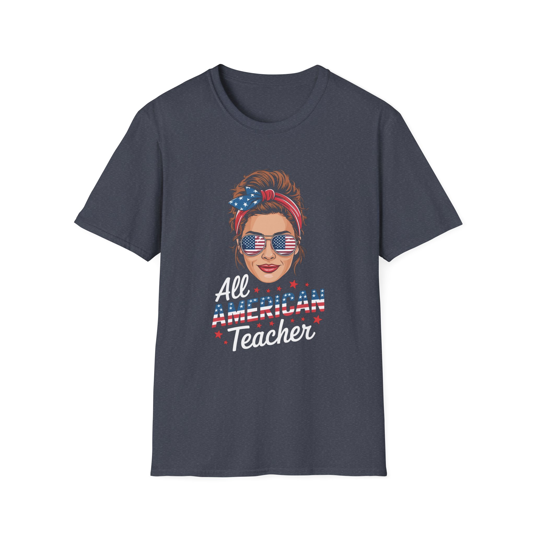 All American Teacher T-Shirt | Patriotic Tee for Educators | Gifts for Teachers | Fourth of July Apparel, Casual Wear - Image 49