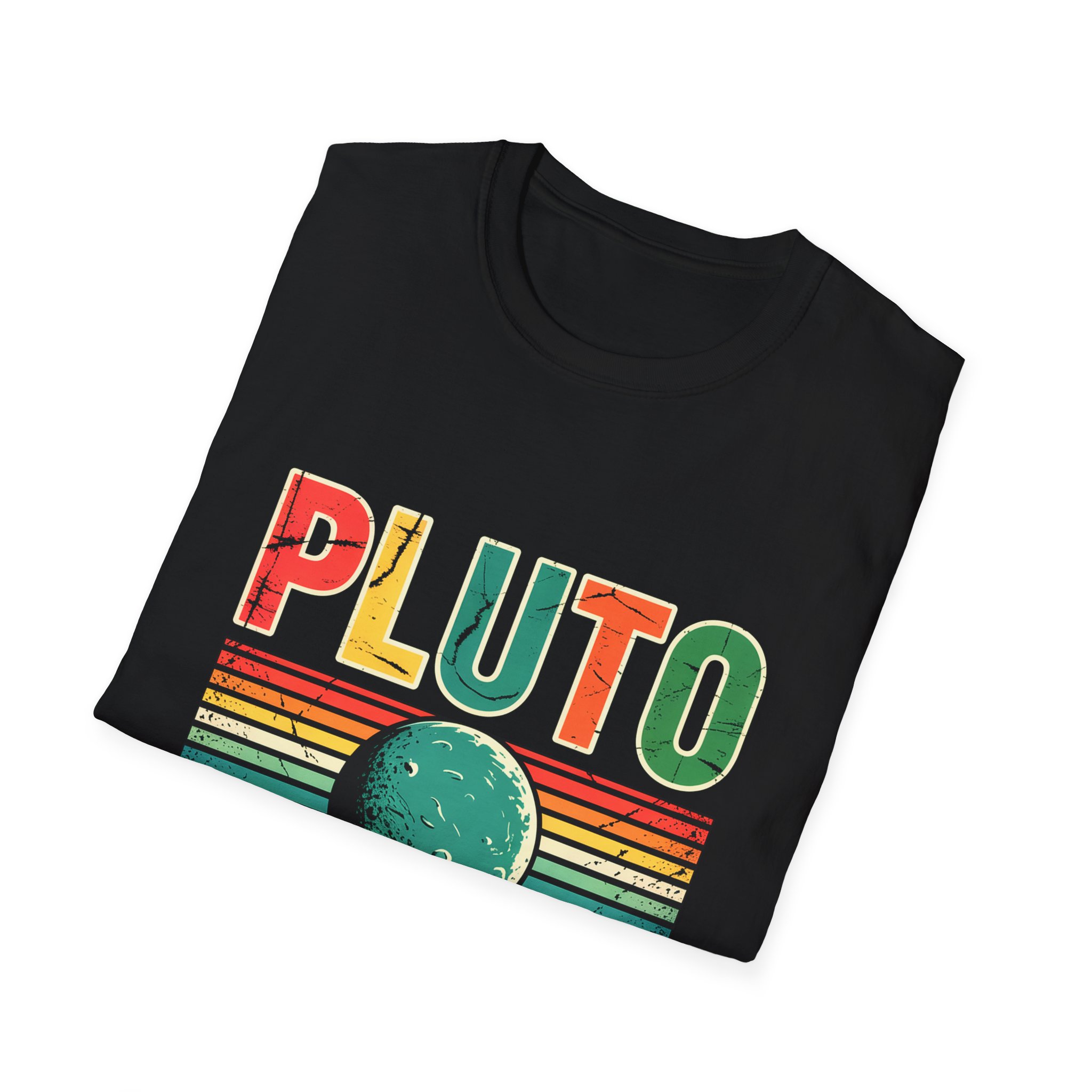 Retro Pluto Commemorative T-Shirt, Vintage Space Tee, Astronomy Lover Gift, Planet Remembrance Shirt, Unisex Softstyle Top - Image 4