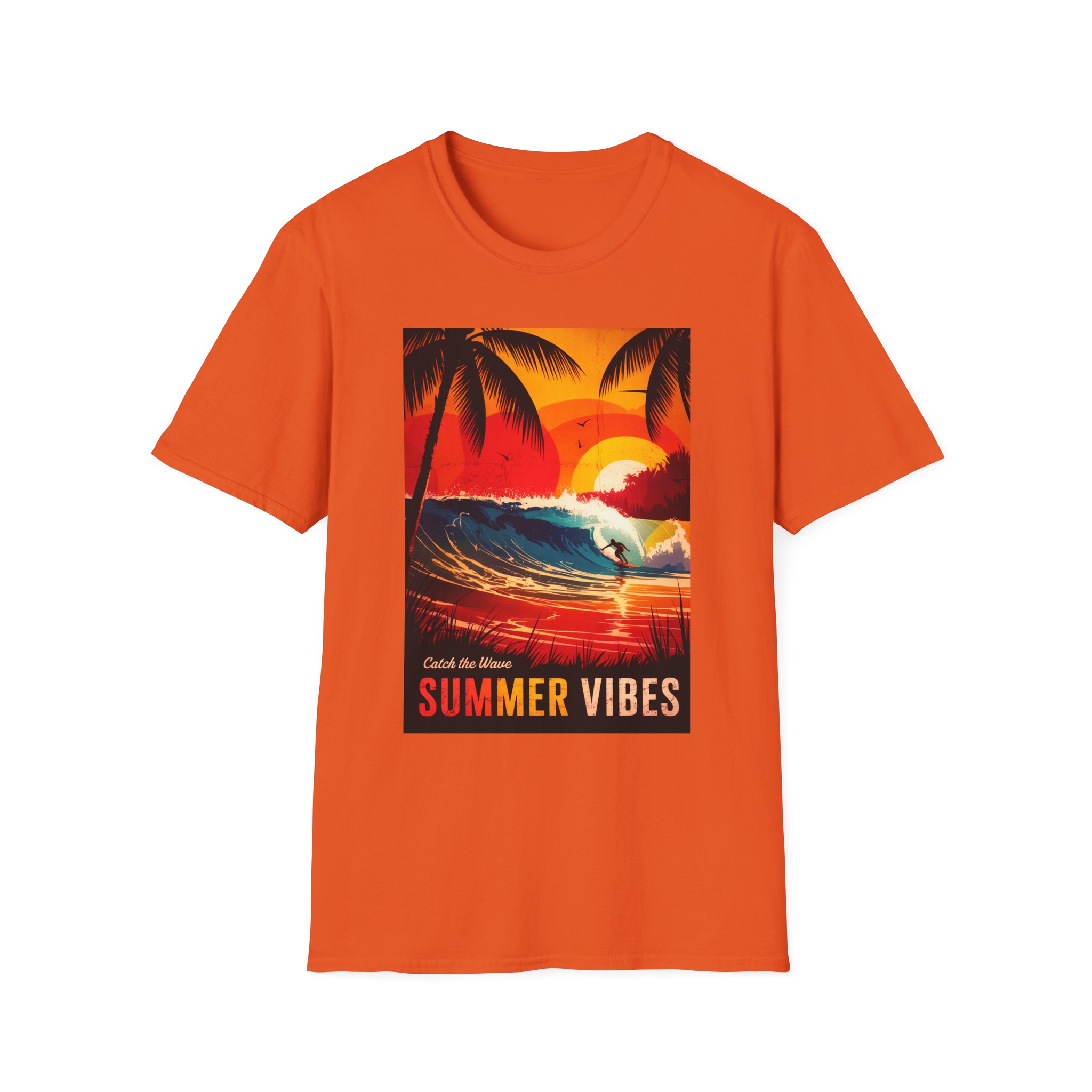 Catch the Wave Summer Vibes T-Shirt, Unisex Softstyle Tee, Beachwear, Vacation Essential, Gift for Surfers - Image 5