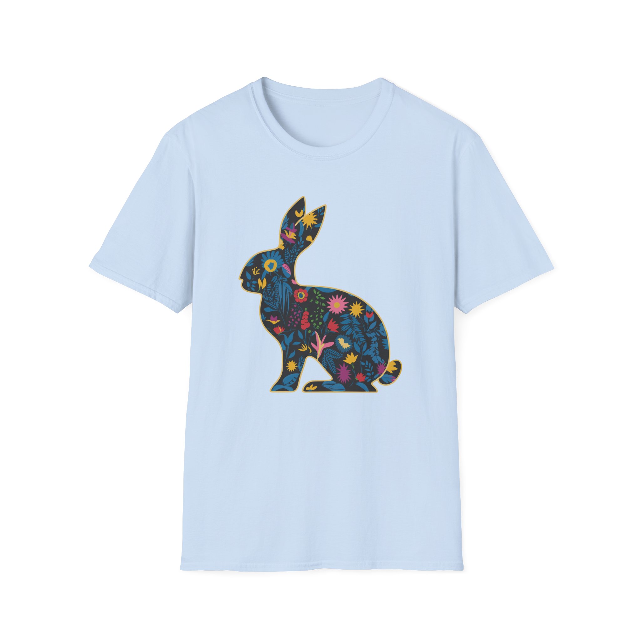 Floral Rabbit Unisex T-Shirt | Cute Animal Tee, Boho Style Shirt, Spring Fashion, Easter Gift, Nature Lover Apparel - Image 29