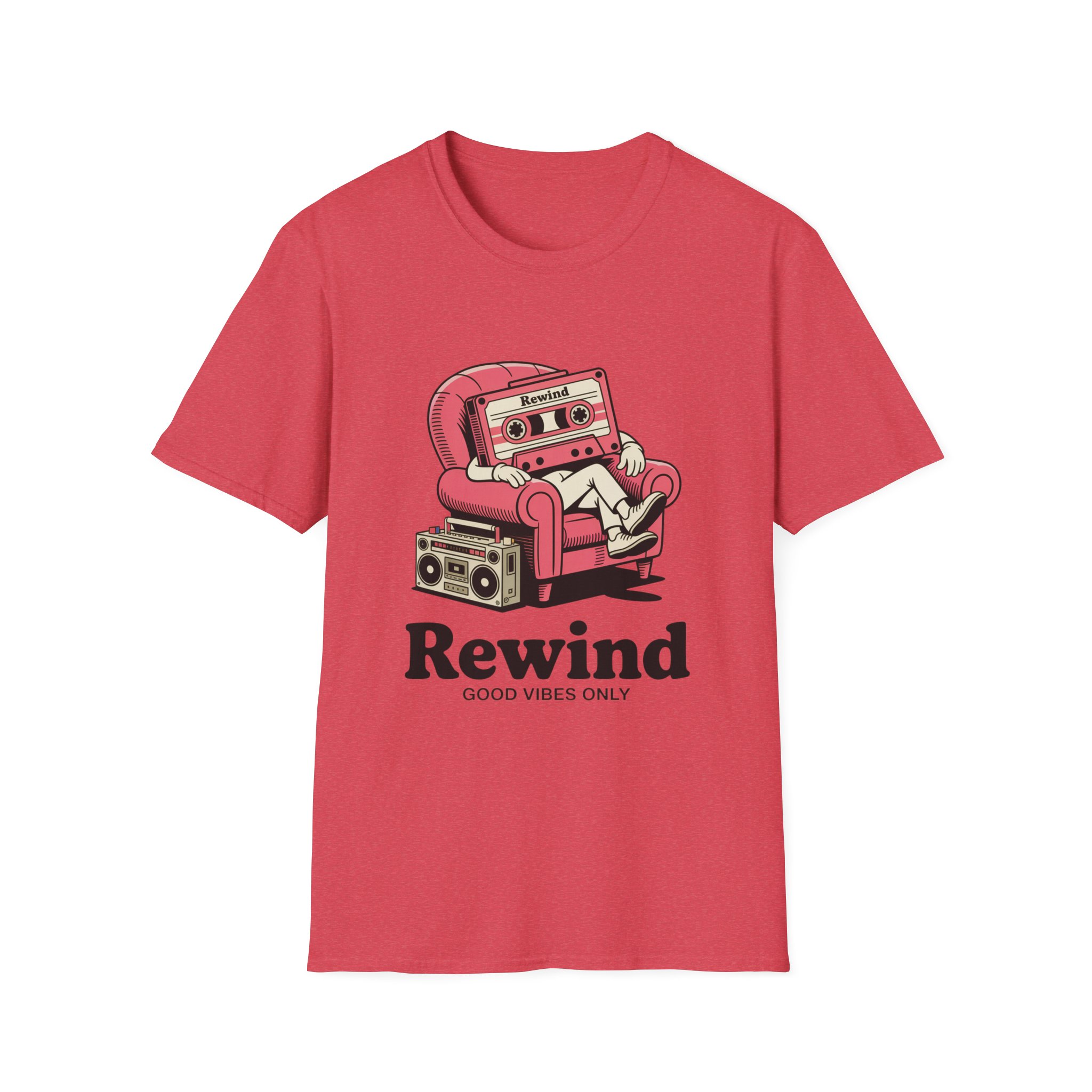 Retro Vibes T-Shirt, Unisex Softstyle Tee, Music Lovers Gift, Casual Vintage Shirt, Rewind Graphic Tee, Cool T-Shirt for Friends - Image 37