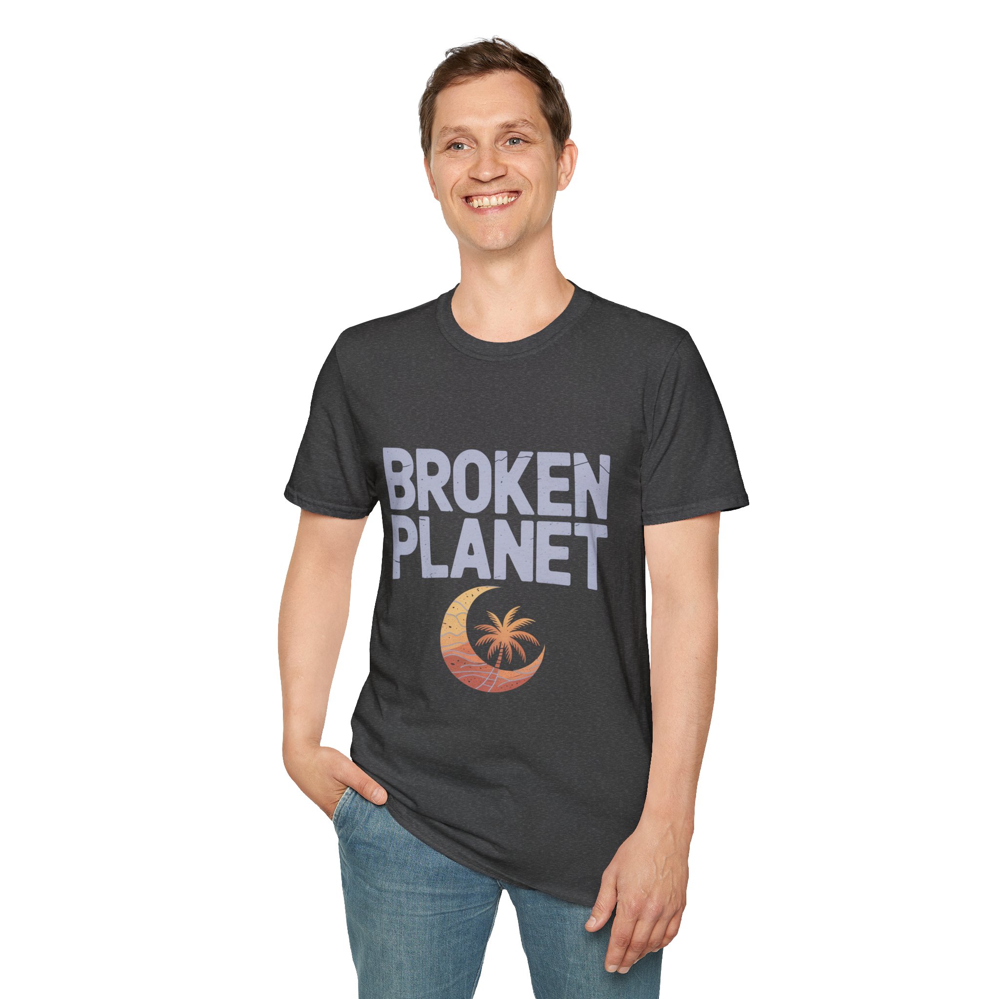 Broken Planet Unisex Softstyle T-Shirt, Eco-Friendly Tee, Casual Outfit, Gift for Earth Lovers, Summer Fashion - Image 26