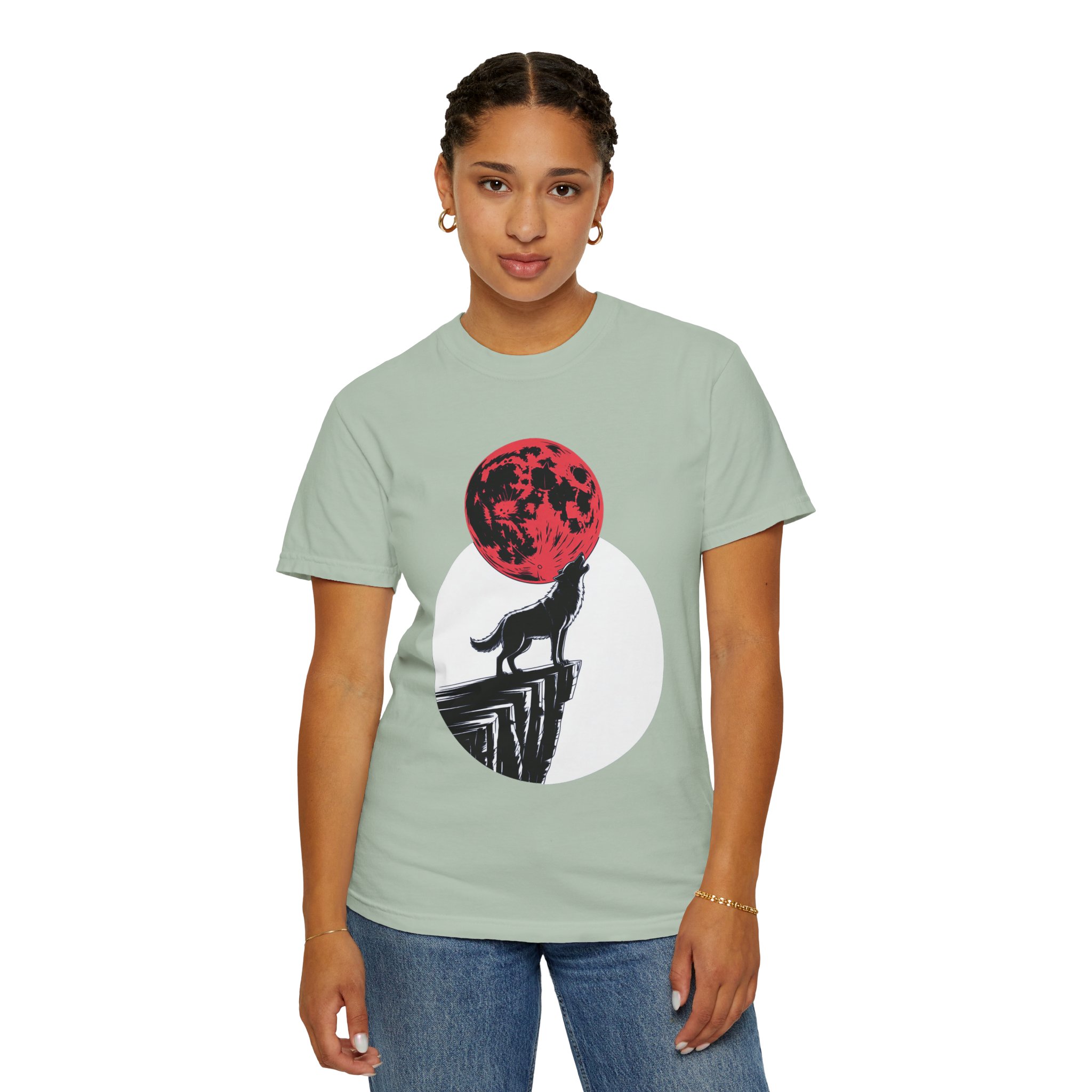 Wolf Howling at Red Moon T-Shirt, Nature Lovers Gift, Casual Wear, Unisex Tee, Eco-Friendly Clothing - Image 10