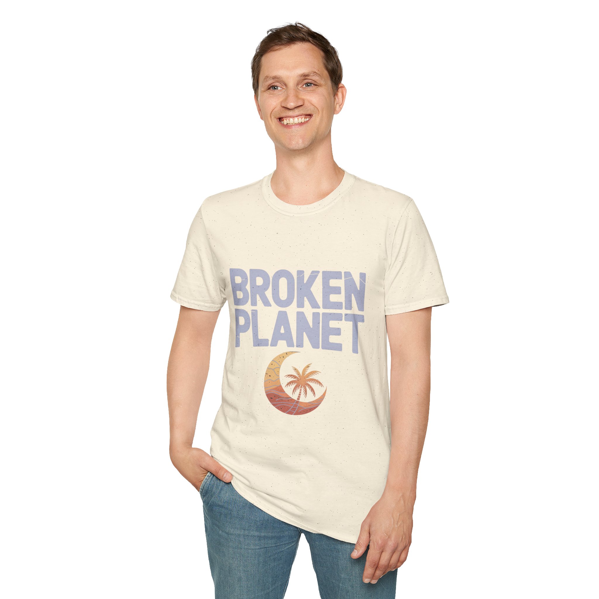 Broken Planet Unisex Softstyle T-Shirt, Eco-Friendly Tee, Casual Outfit, Gift for Earth Lovers, Summer Fashion - Image 11