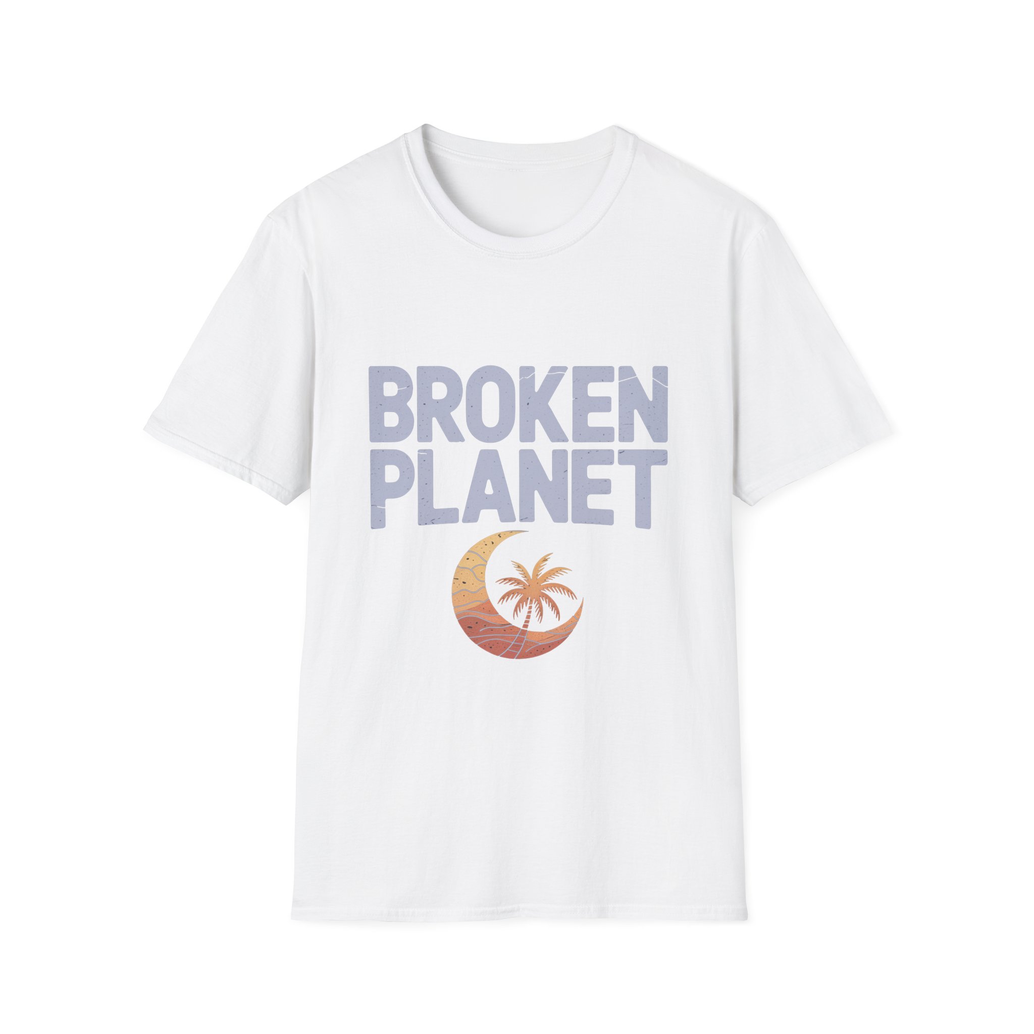 Broken Planet Unisex Softstyle T-Shirt, Eco-Friendly Tee, Casual Outfit, Gift for Earth Lovers, Summer Fashion - Image 4