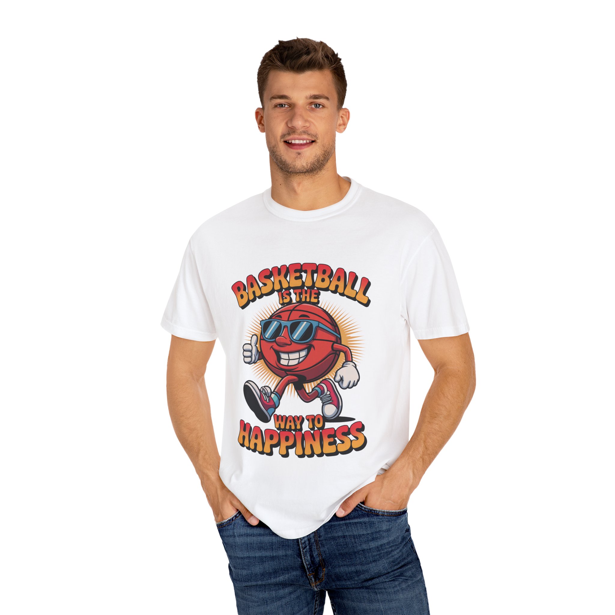 Basketball Happiness T-Shirt, Unisex Tee, Gift for Sports Lovers, Fun Casual Wear, Birthday Gift, Sports Fan Apparel - Image 8