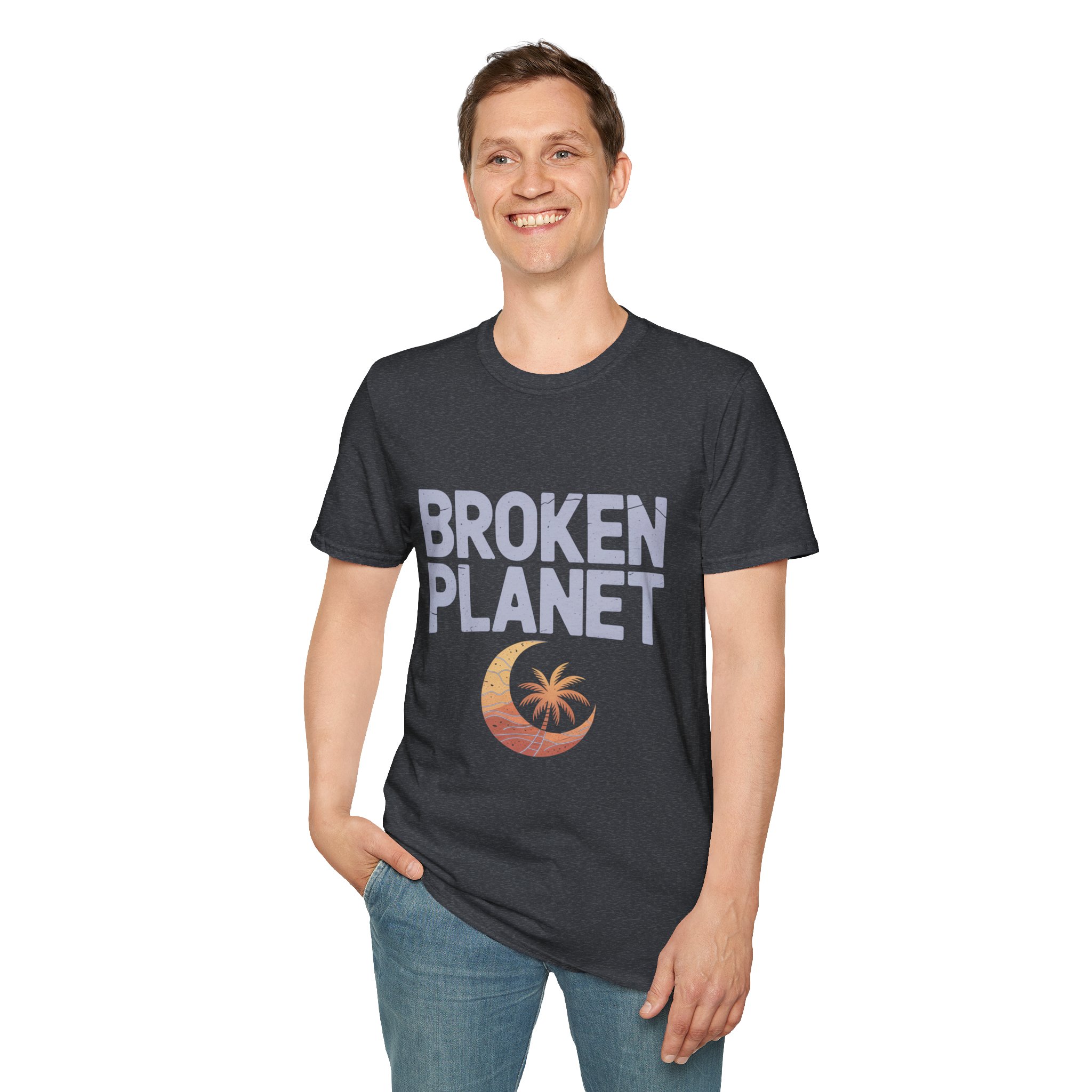 Broken Planet Unisex Softstyle T-Shirt, Eco-Friendly Tee, Casual Outfit, Gift for Earth Lovers, Summer Fashion - Image 35