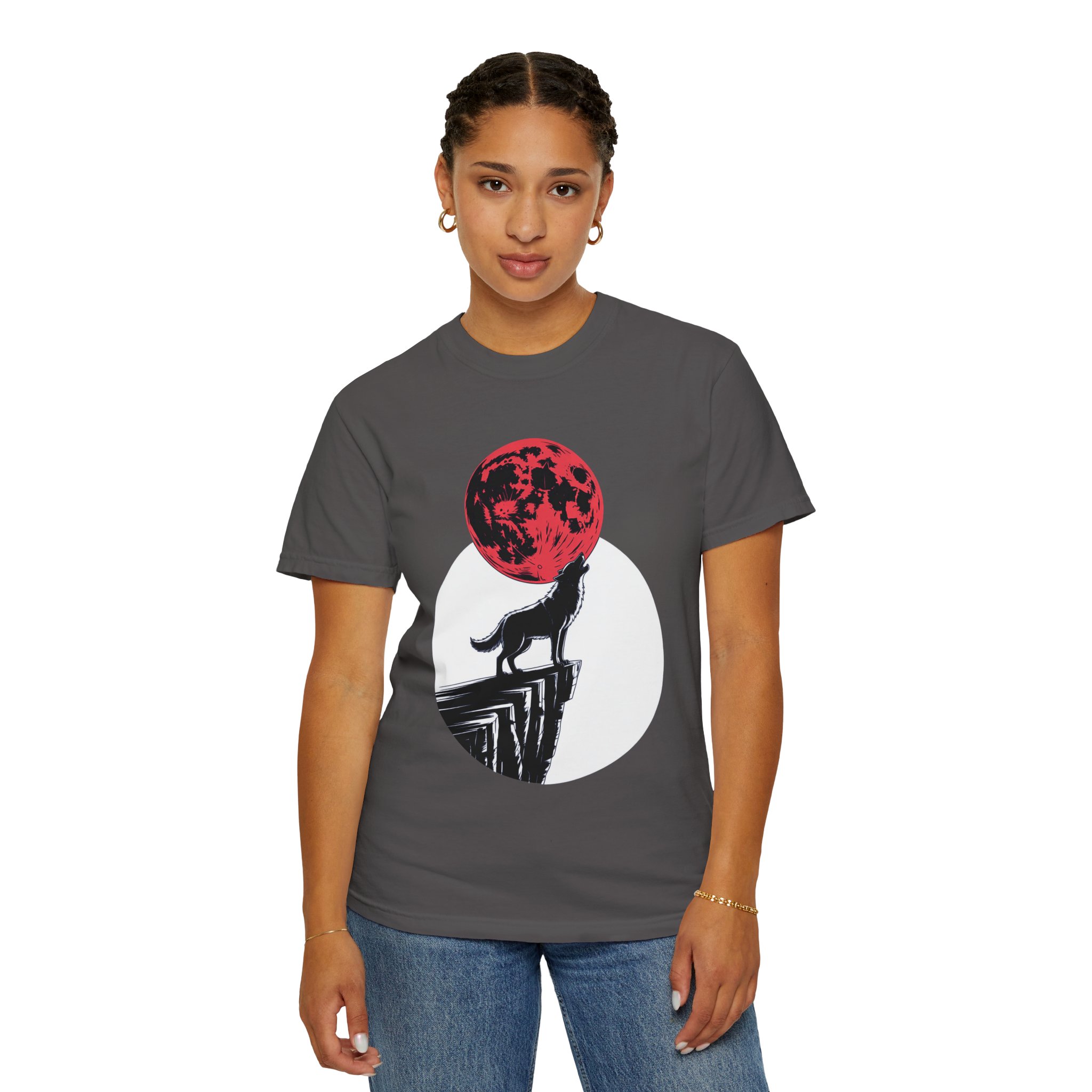 Wolf Howling at Red Moon T-Shirt, Nature Lovers Gift, Casual Wear, Unisex Tee, Eco-Friendly Clothing - Image 55