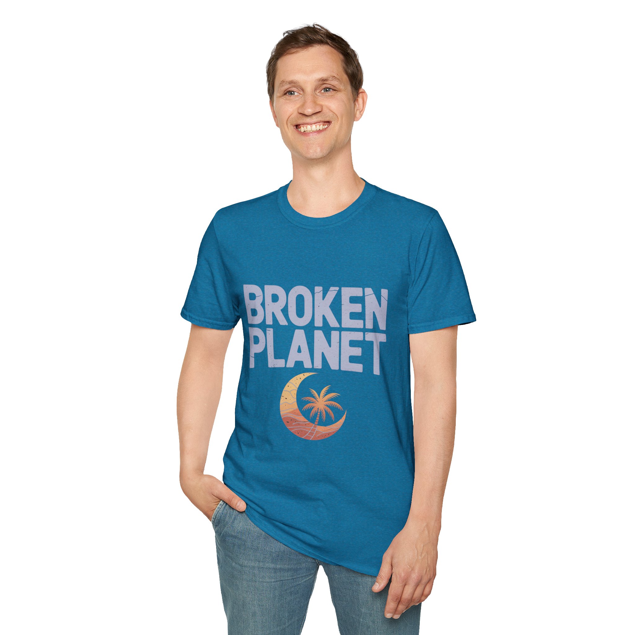 Broken Planet Unisex Softstyle T-Shirt, Eco-Friendly Tee, Casual Outfit, Gift for Earth Lovers, Summer Fashion - Image 32