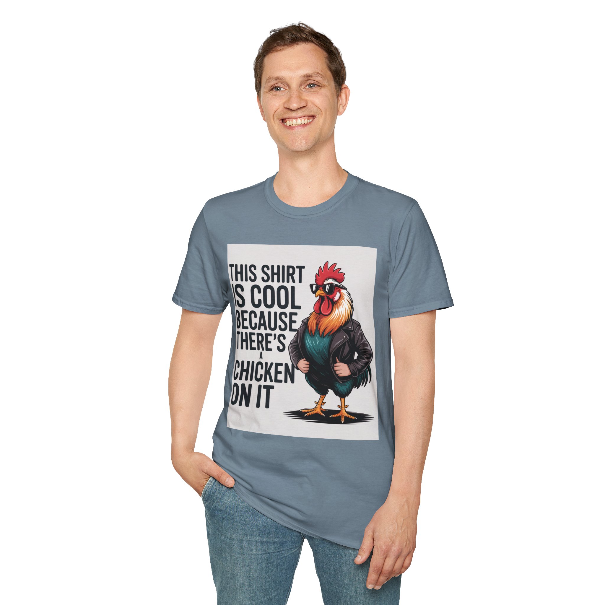 Cool Chicken Unisex Softstyle T-Shirt, Funny Chicken Tee, Humorous Gift, Farm Animal Apparel, Casual Wear, Animal Lover Gift - Image 36