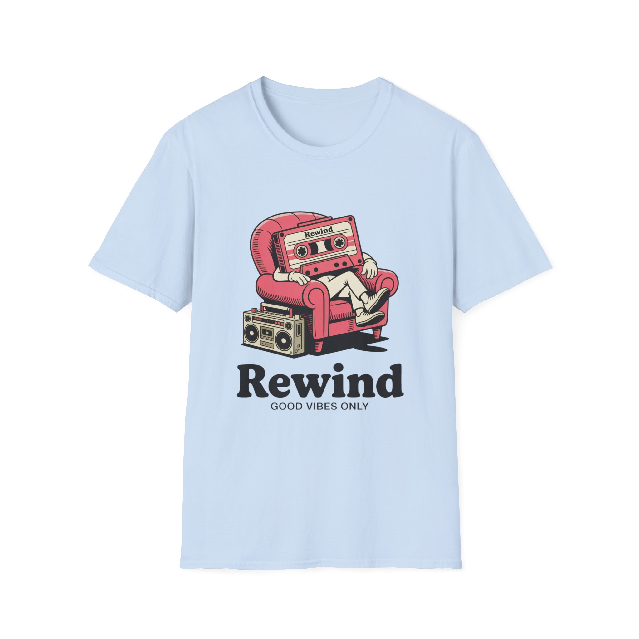 Retro Vibes T-Shirt, Unisex Softstyle Tee, Music Lovers Gift, Casual Vintage Shirt, Rewind Graphic Tee, Cool T-Shirt for Friends - Image 28