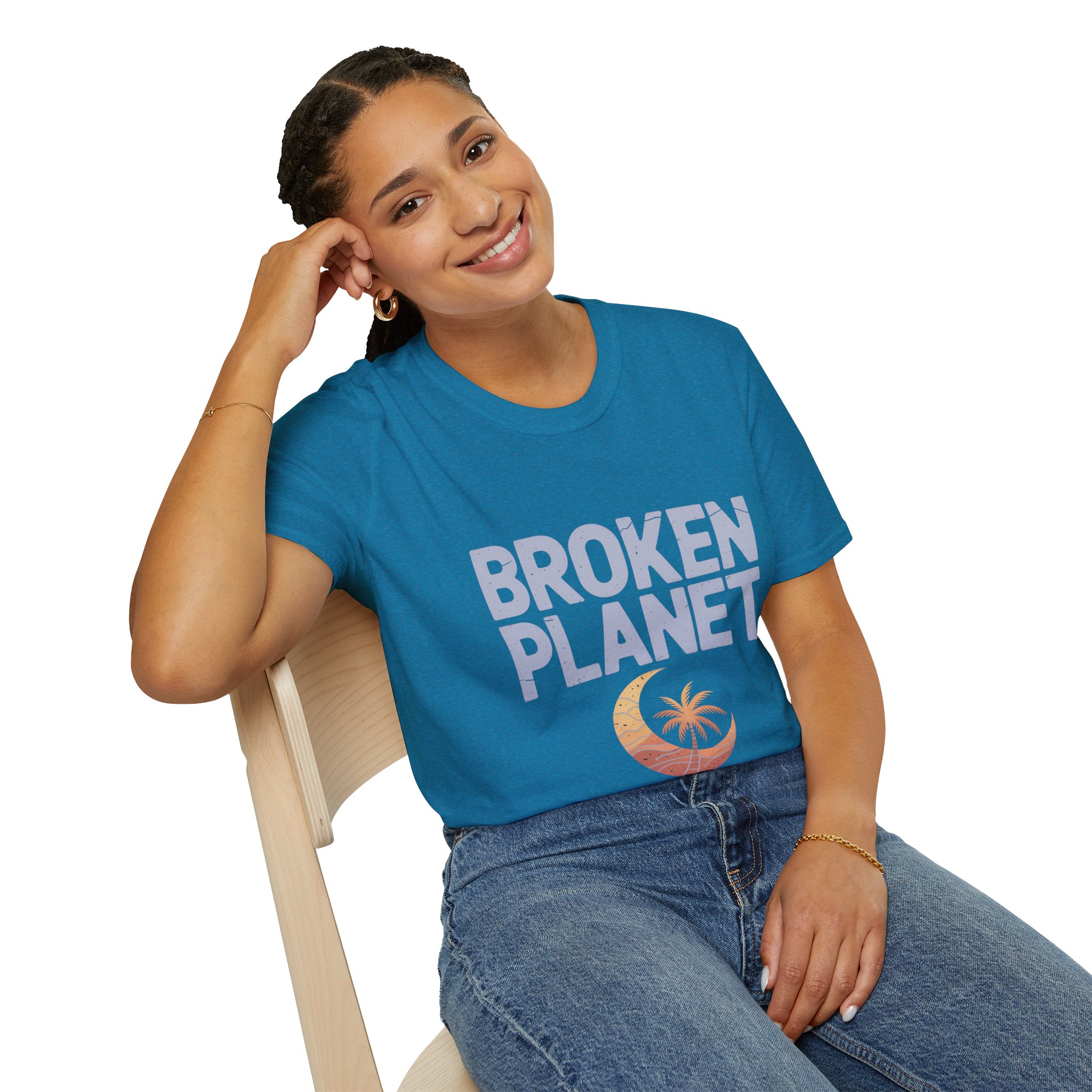 Broken Planet Unisex Softstyle T-Shirt, Eco-Friendly Tee, Casual Outfit, Gift for Earth Lovers, Summer Fashion - Image 33