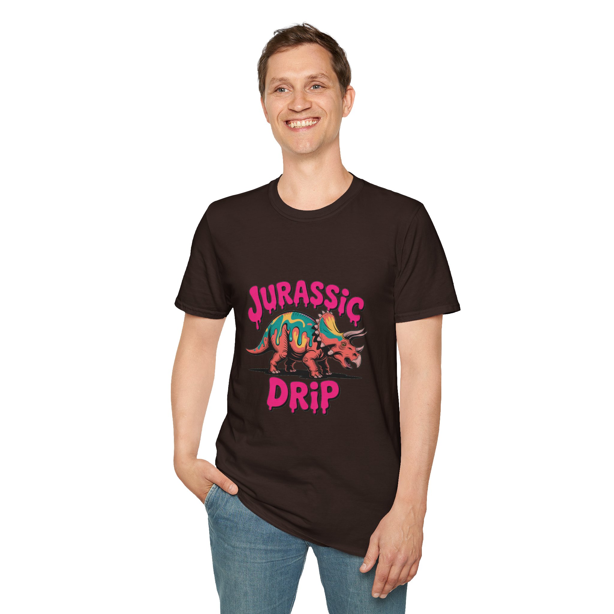 Jurassic Drip Unisex Softstyle T-Shirt - Fun Dino Tee for Kids & Adults, Graphic Tee, Gift for Jurassic Fans, Summer Fashion - Image 8