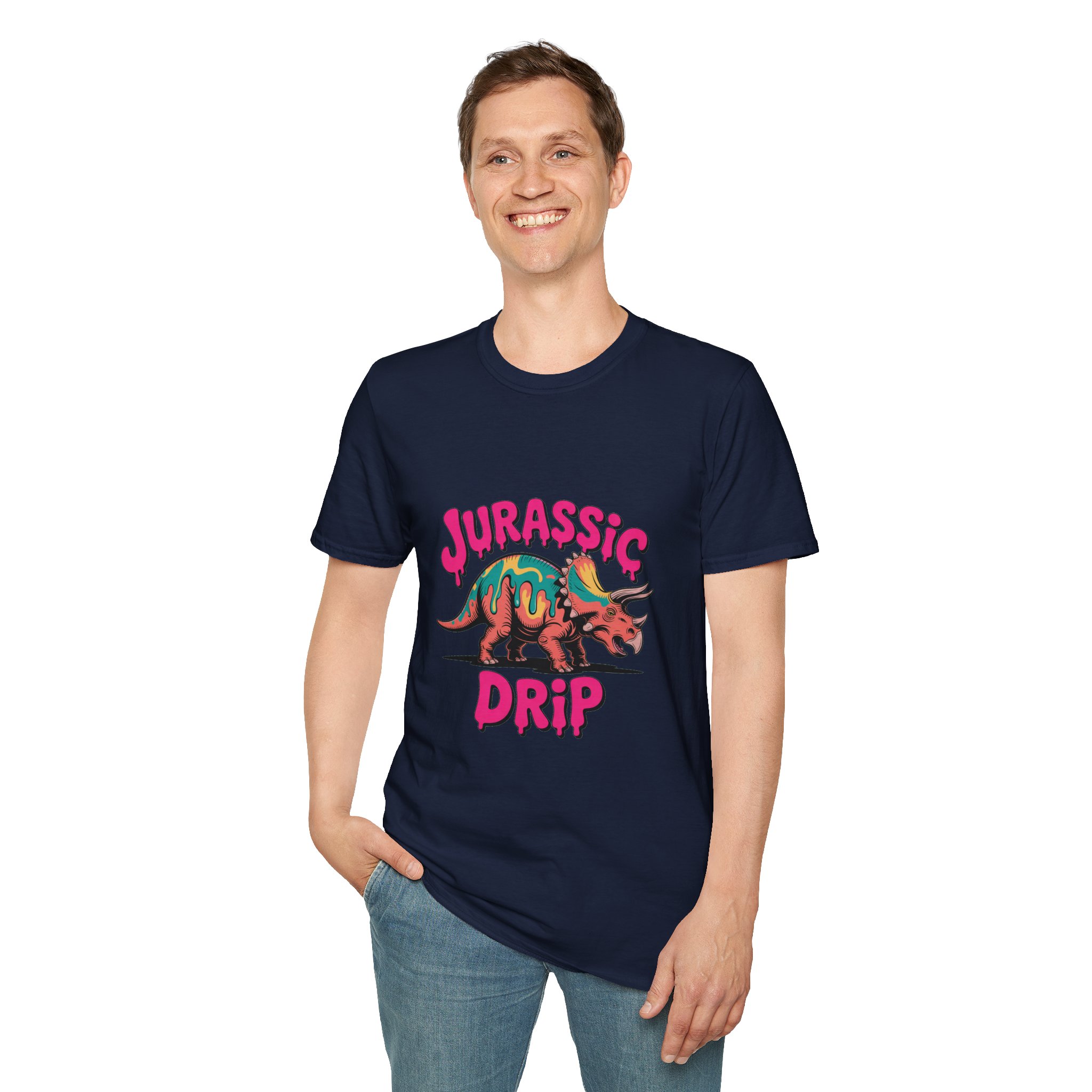 Jurassic Drip Unisex Softstyle T-Shirt - Fun Dino Tee for Kids & Adults, Graphic Tee, Gift for Jurassic Fans, Summer Fashion - Image 24