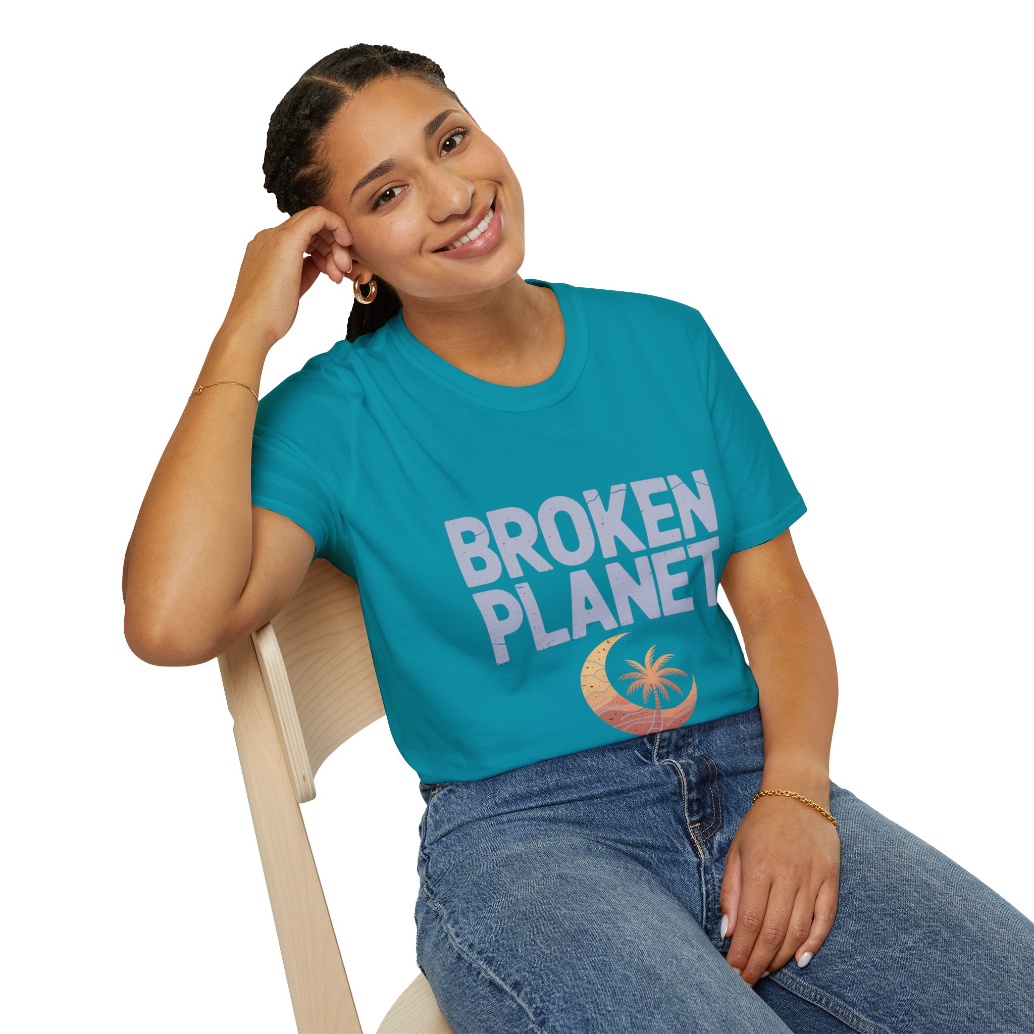 Broken Planet Unisex Softstyle T-Shirt, Eco-Friendly Tee, Casual Outfit, Gift for Earth Lovers, Summer Fashion - Image 30