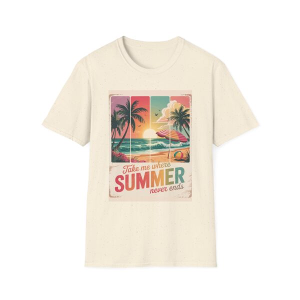 T-Shirt with Summer Beach Design, Take Me Where Summer Never Ends, Casual Wear, Vacation Vibes, Perfect for Beach Days